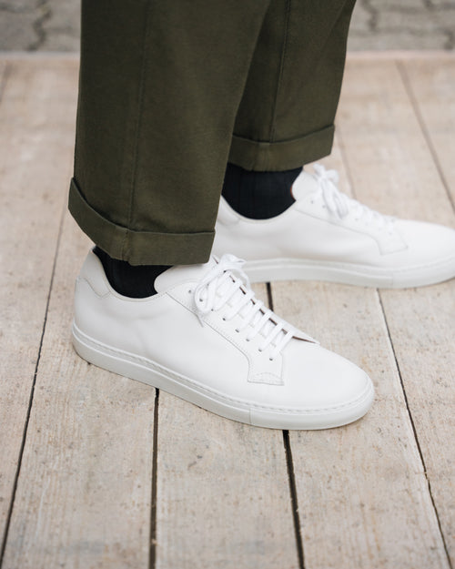 Men’s total-white leather artisanal Sneakers Velasca