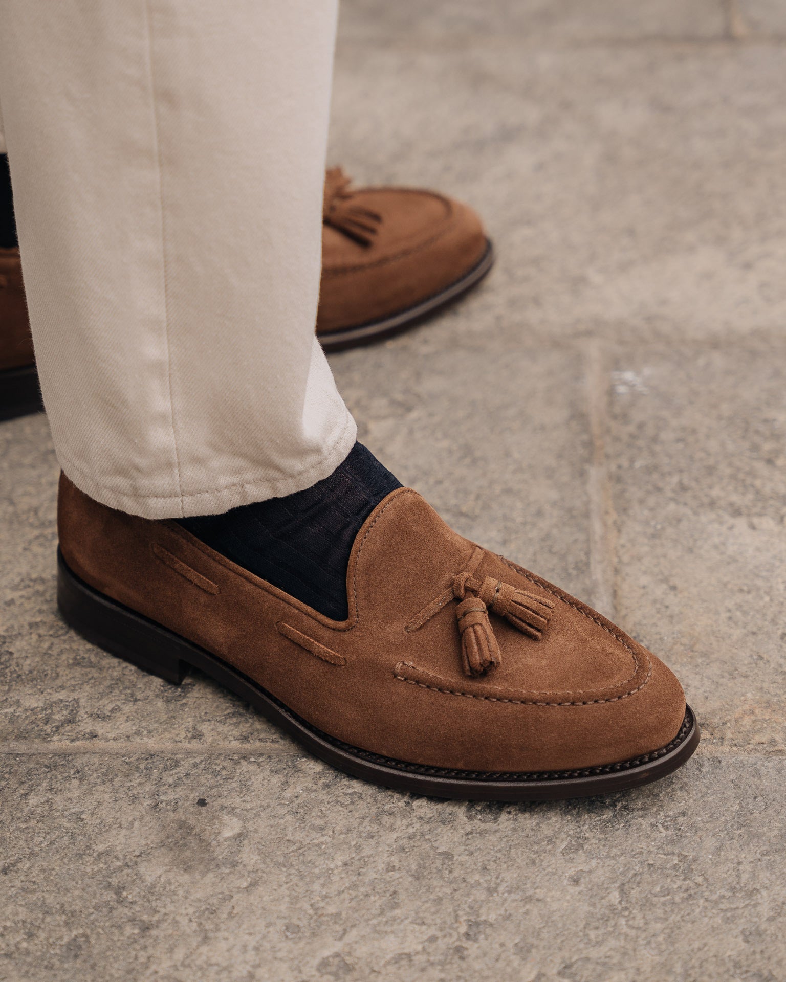 Men's suede leather Loafers with Tassels | Velasca