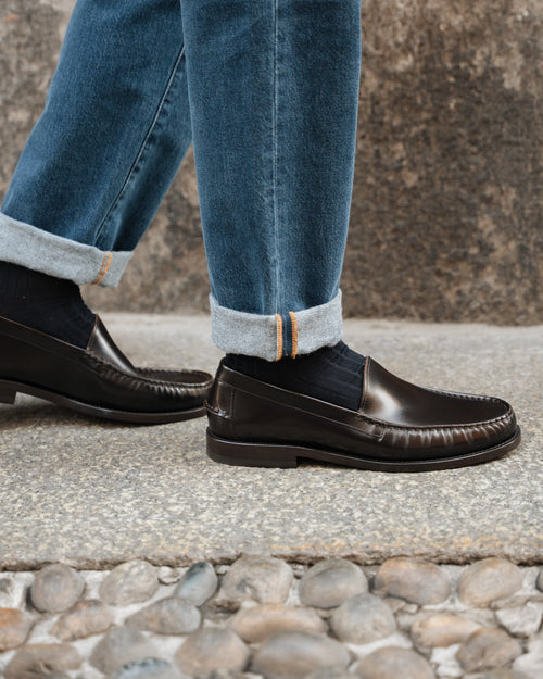 Velasca Milano Dark Brown Leather Loafers Men\'s Size 9 US / 42 Shoes Slip On Velasca | Dark brown leather classic loafers. Made in Italy main image 2