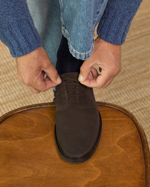 Lucan Fashion Brown Black Leather Suede Derby Shoes Made in Italy - Men’s EU 42 Lucan Fashion Brown Black Leather Suede Derby Shoes Made in  main image 4