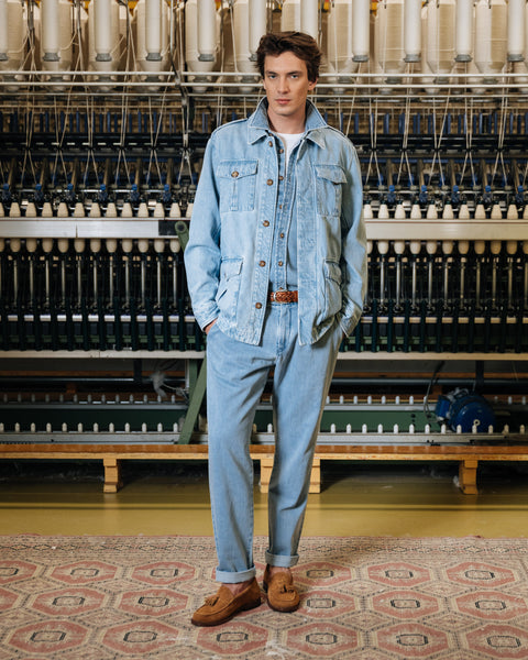 Candiani denim chino pants, light wash | Velasca