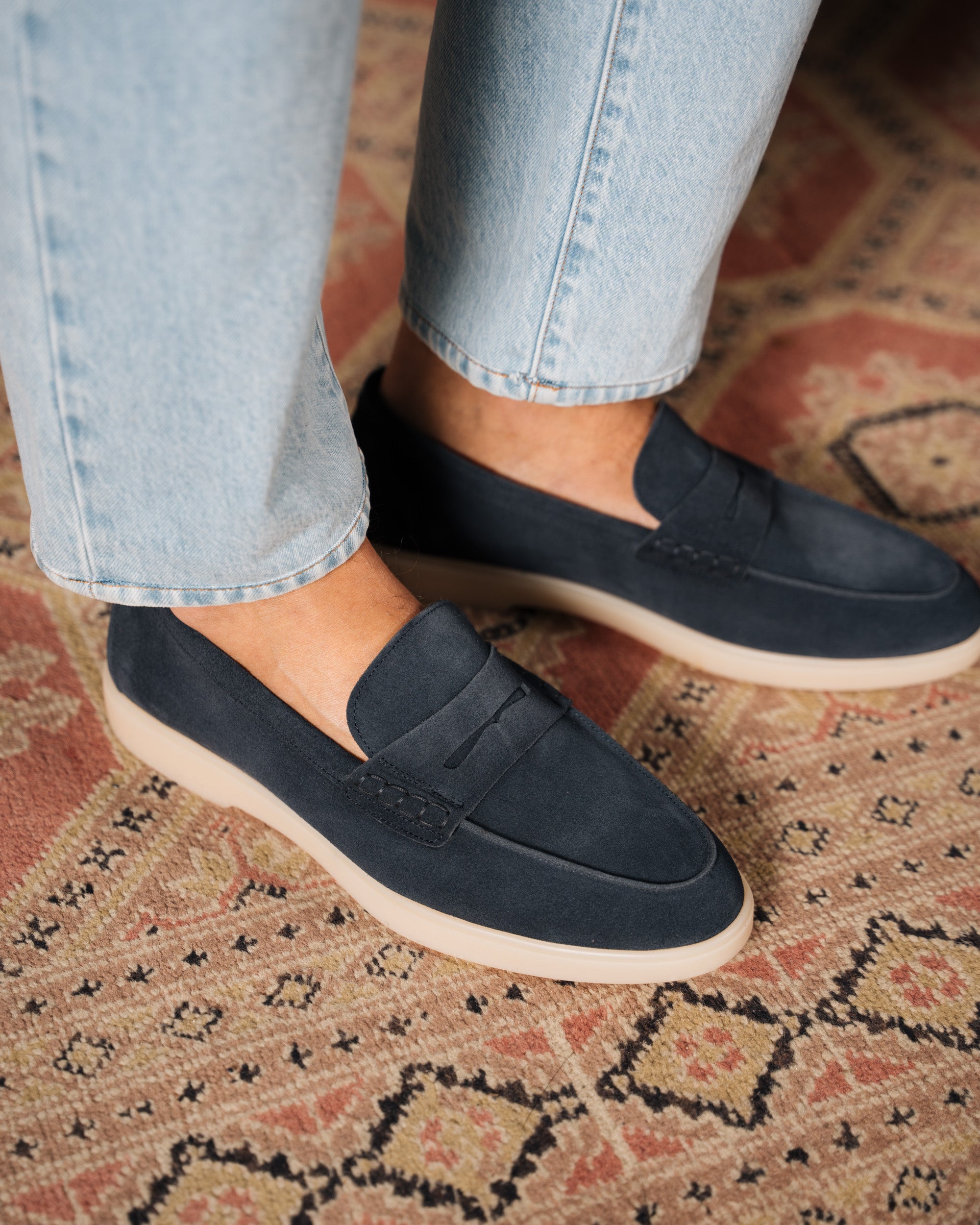 Velasca | Blue suede summer loafers. Entirely Made in Italy