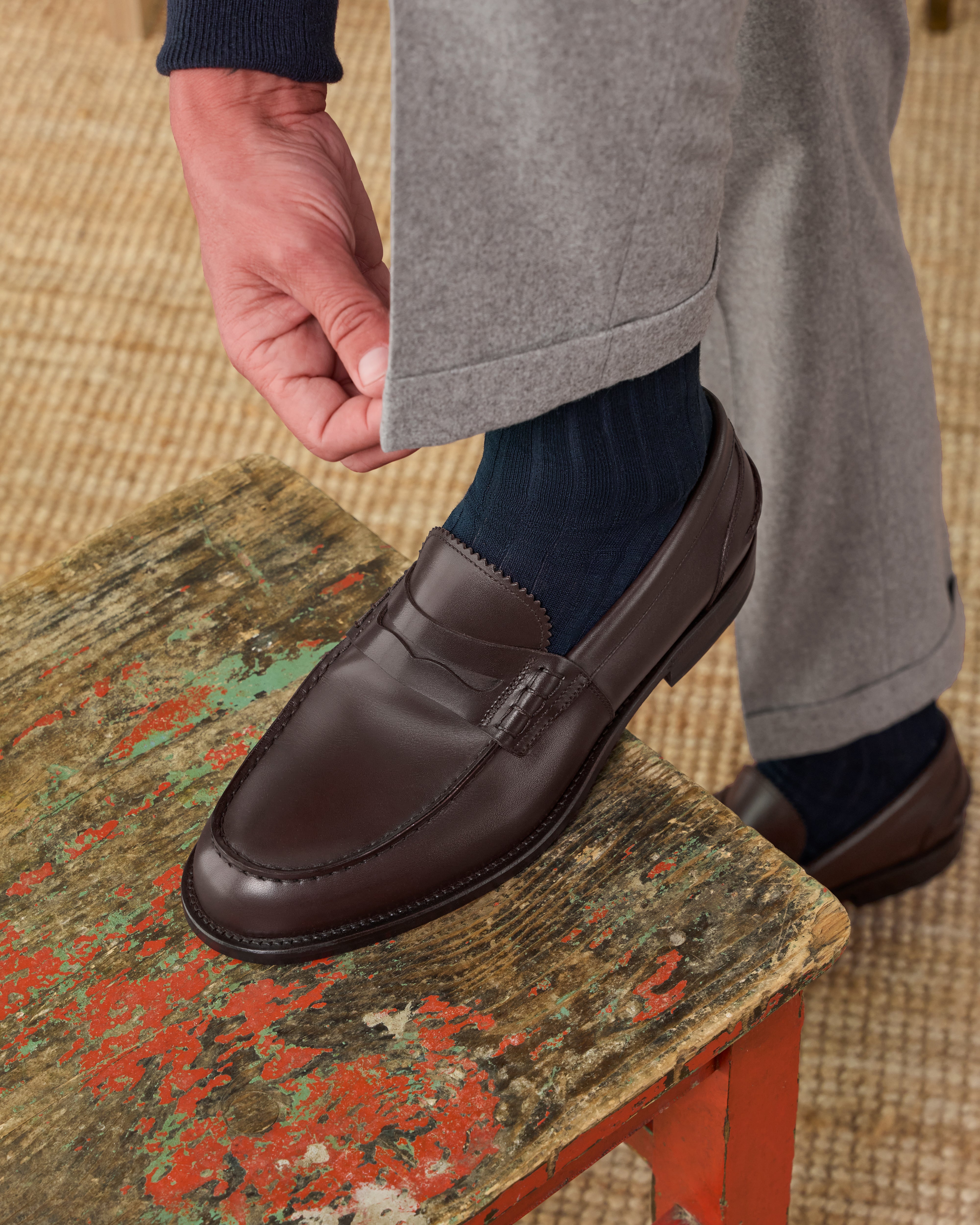 Men's brown leather slip on Penny Loafers | Velasca Men's brown leather slip on Penny Loafers | Velasca