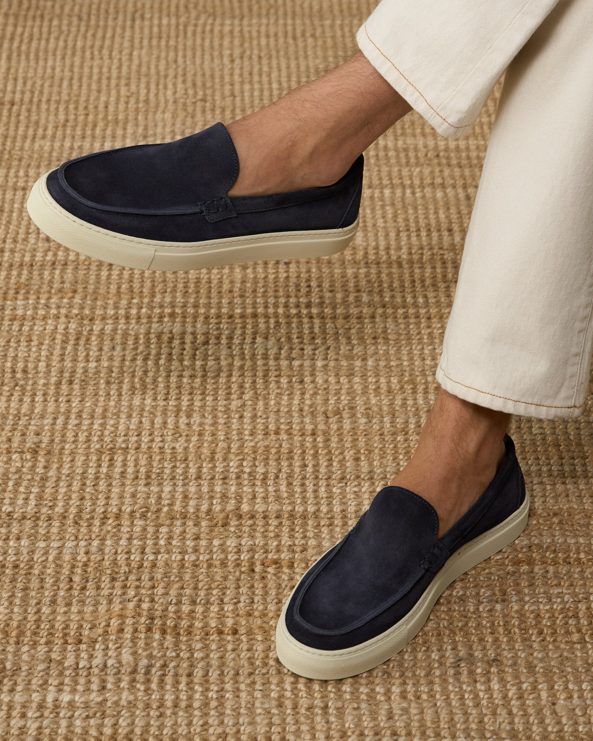 Magna Row Dark blue suede leather casual shoes, Made in Italy | Velasca