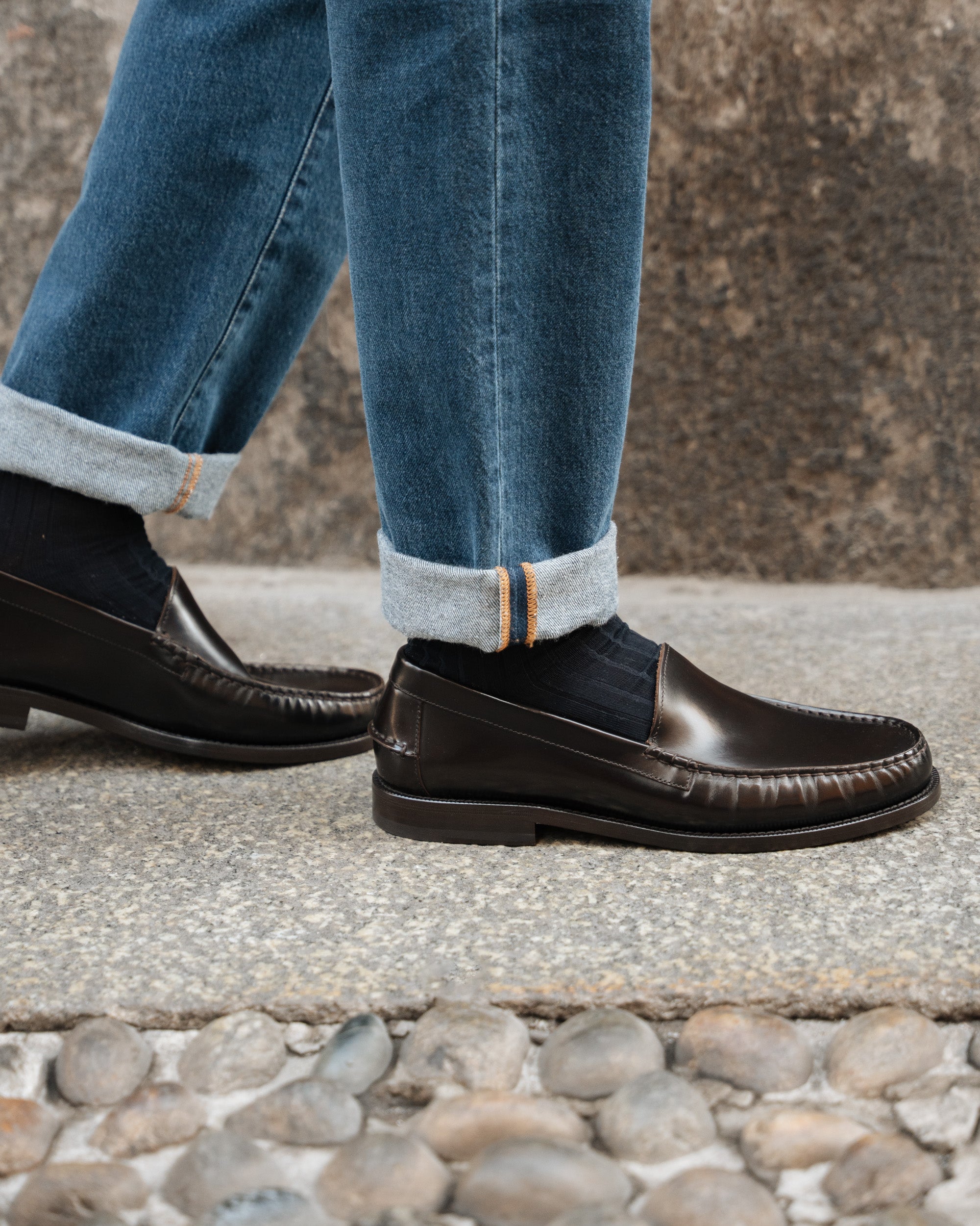 Velasca | Dark brown leather classic loafers. Made in Italy
