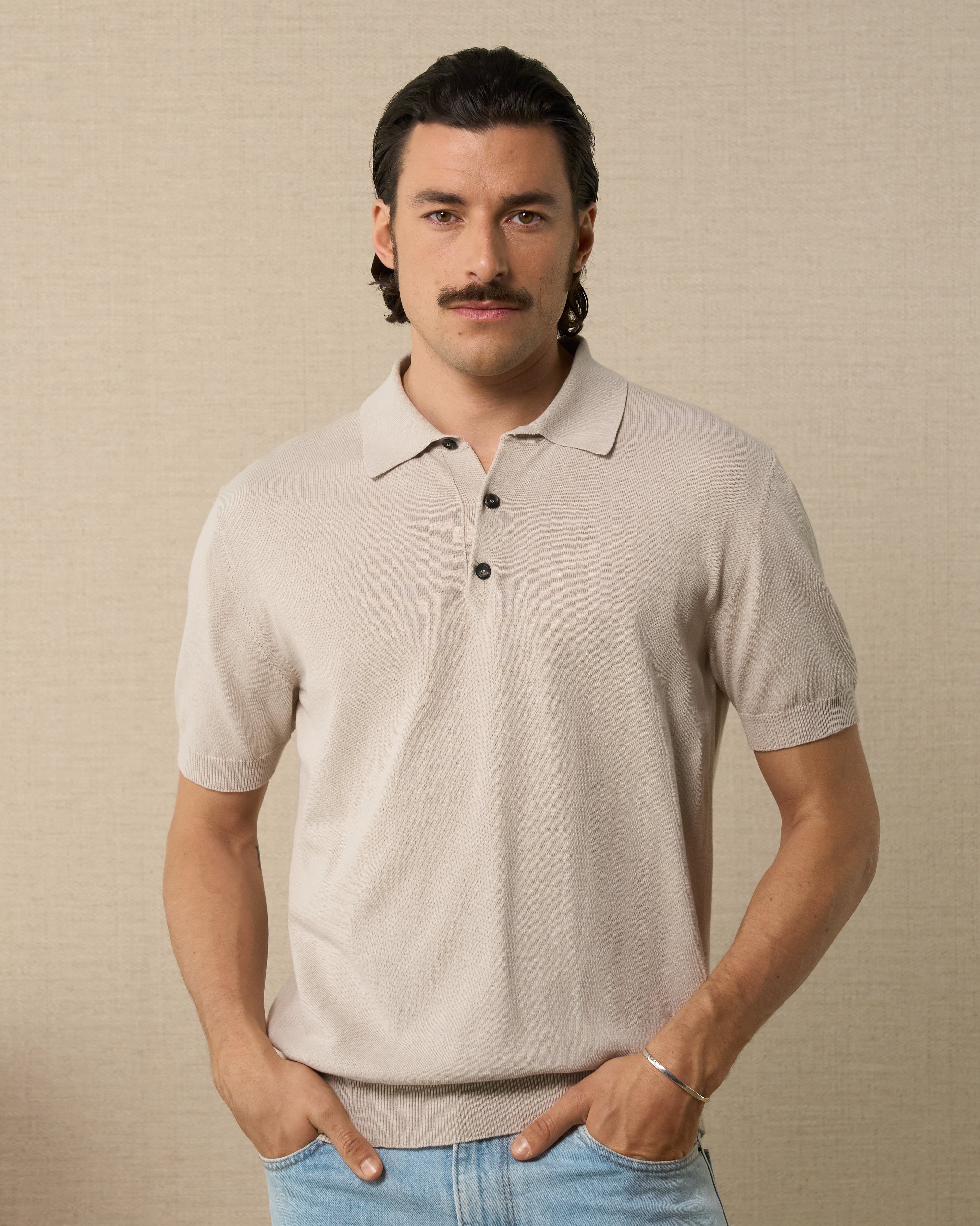 【新品未使用】BATONER / KNIT POLO SHIRT 新品未使用】BATONER / KNIT POLO SHIRT