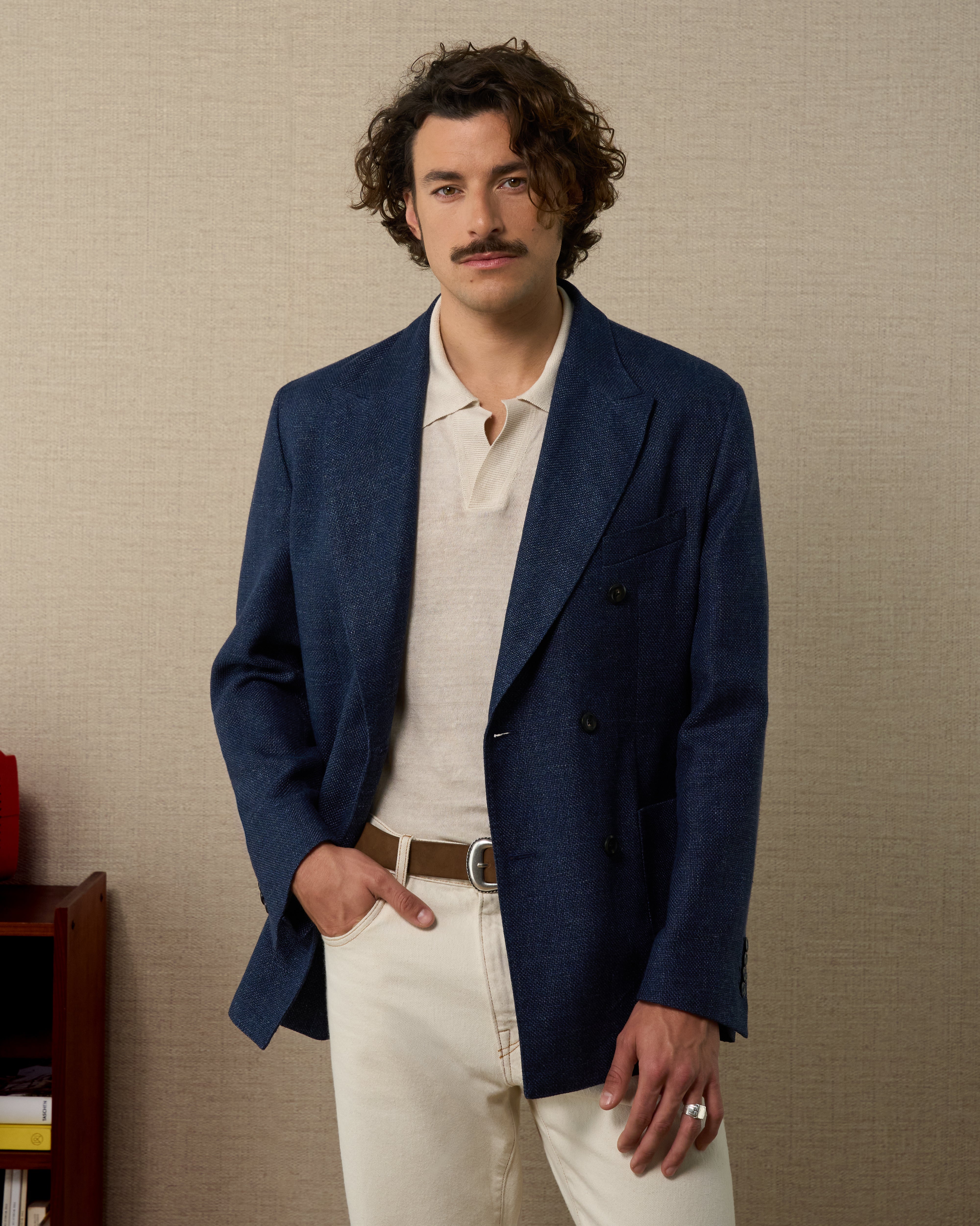 メンズウェア MARK & LONA We'll be Stretch Blazer Blue wool linen summer mens blazer, Made in Italy | Velasca