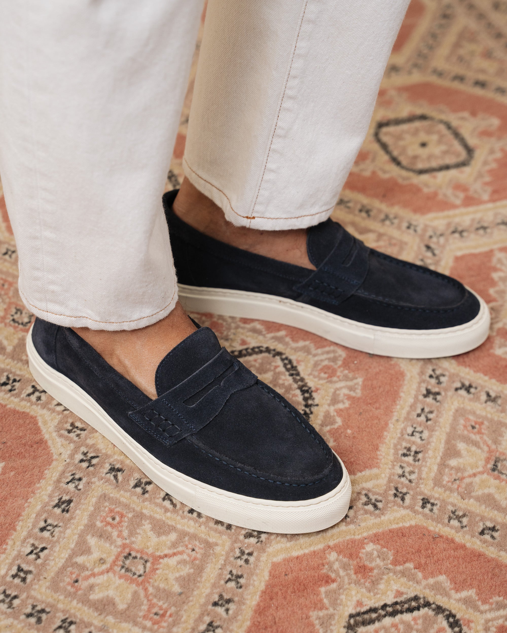 Velasca | Blue loafers with a sneaker-style sole. Made in Italy display picture 3
