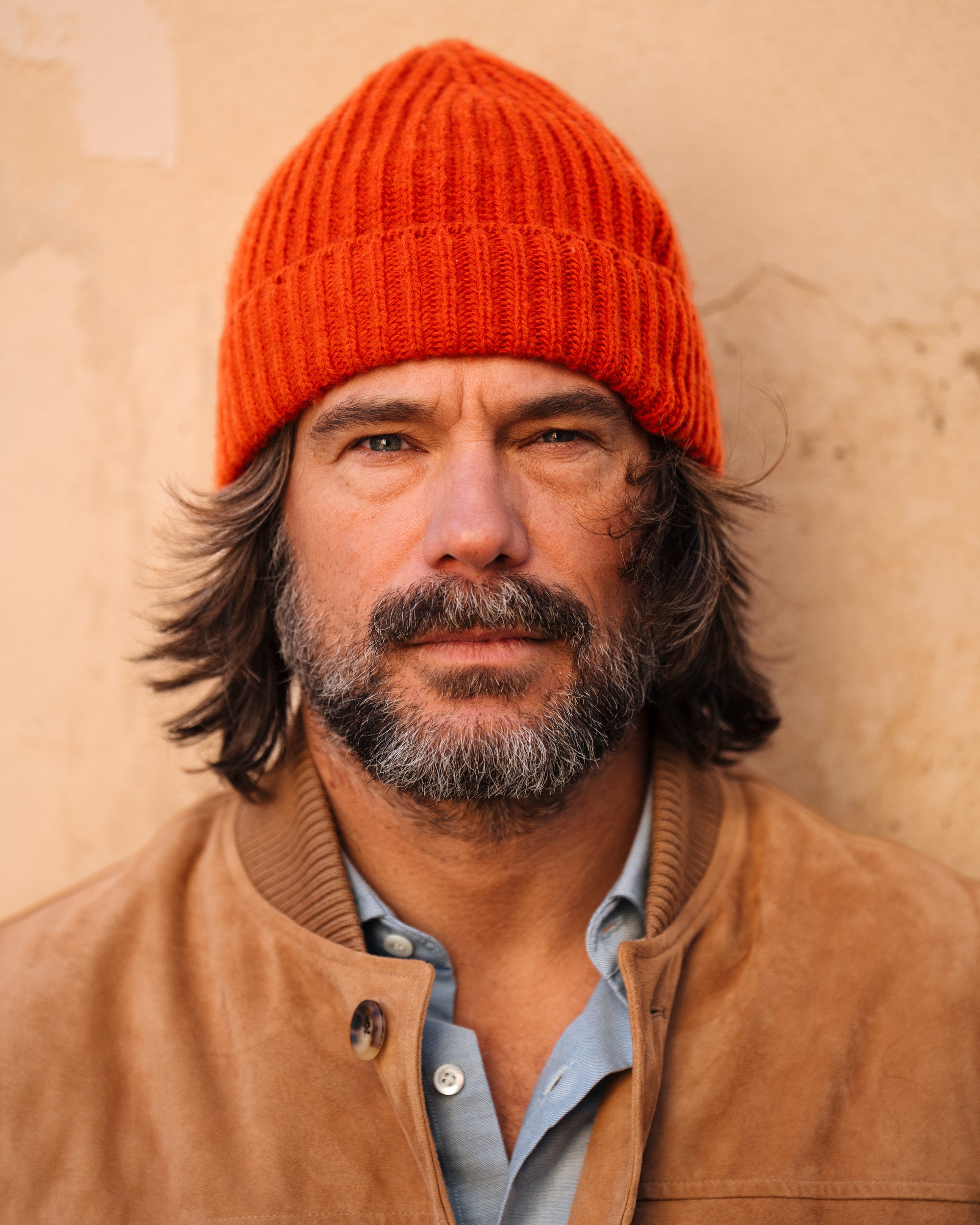 Velasca | Orange pure cashmere hat, entirely made in Italy