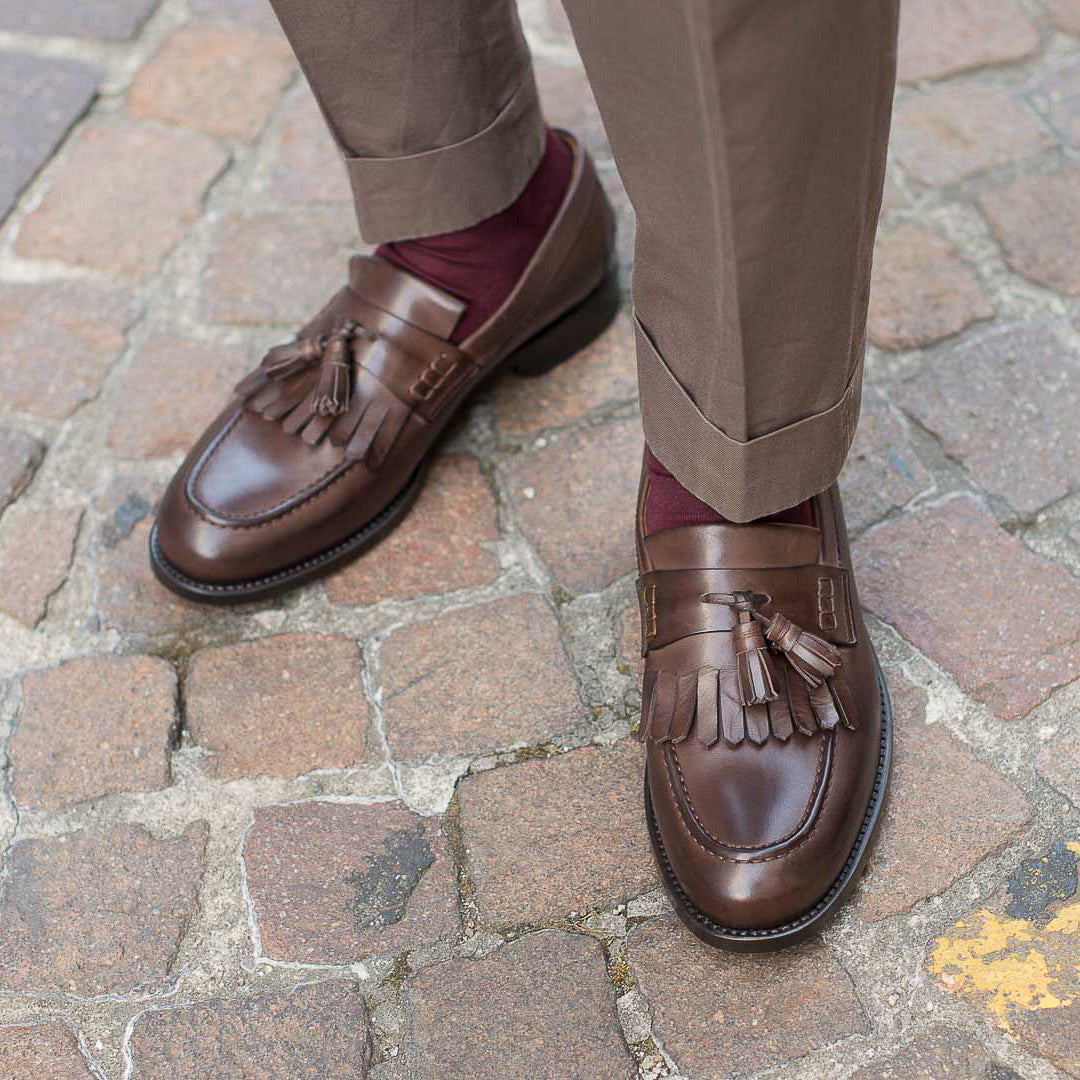 Cable‎ & Co Tassel Brown Loafers Men\'s SZ 9 Made in Italy Leather Fringe Preppy Cable & Co. Men main image 2