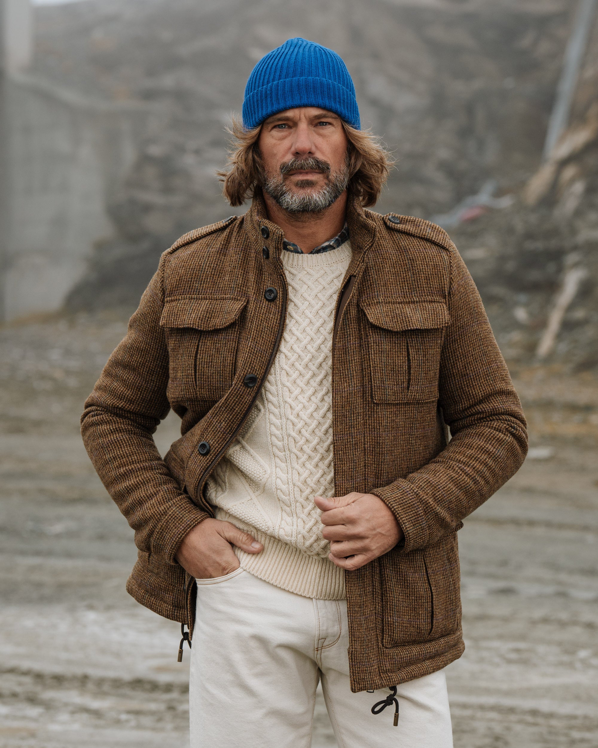 Brown Prince of Wales field jacket, Made in Italy | Velasca Brown Prince of Wales field jacket, Made in Italy | Velasca