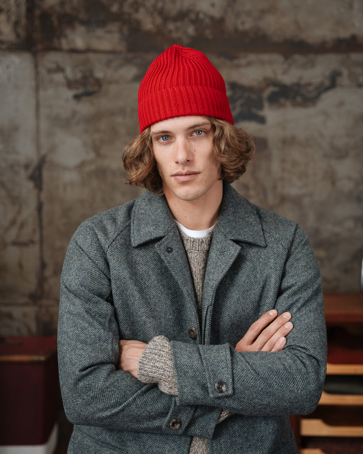 Velasca | Red pure merino wool hat, entirely made in Italy