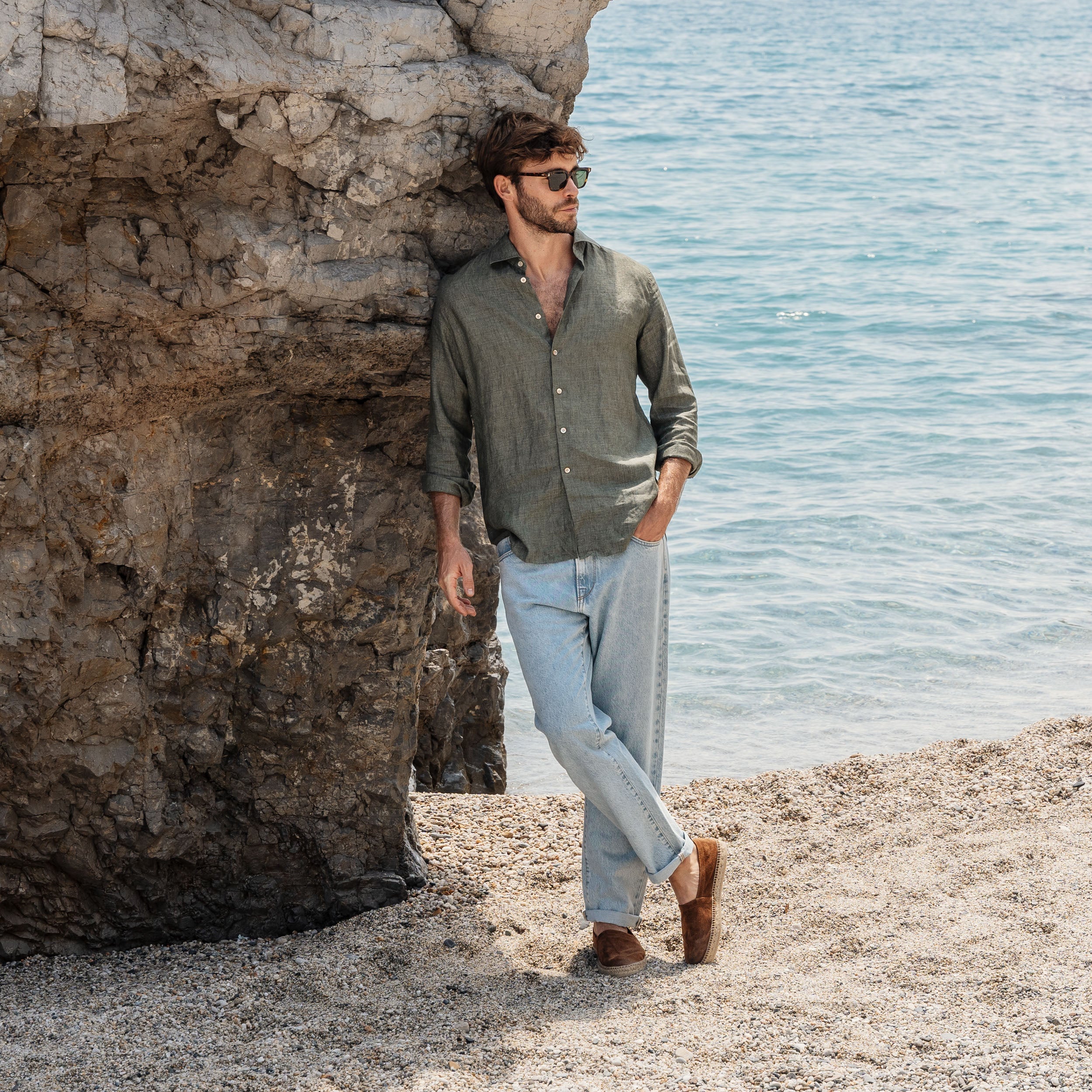Espadrilles for men in tobacco brown suede leather | Velasca display picture 2