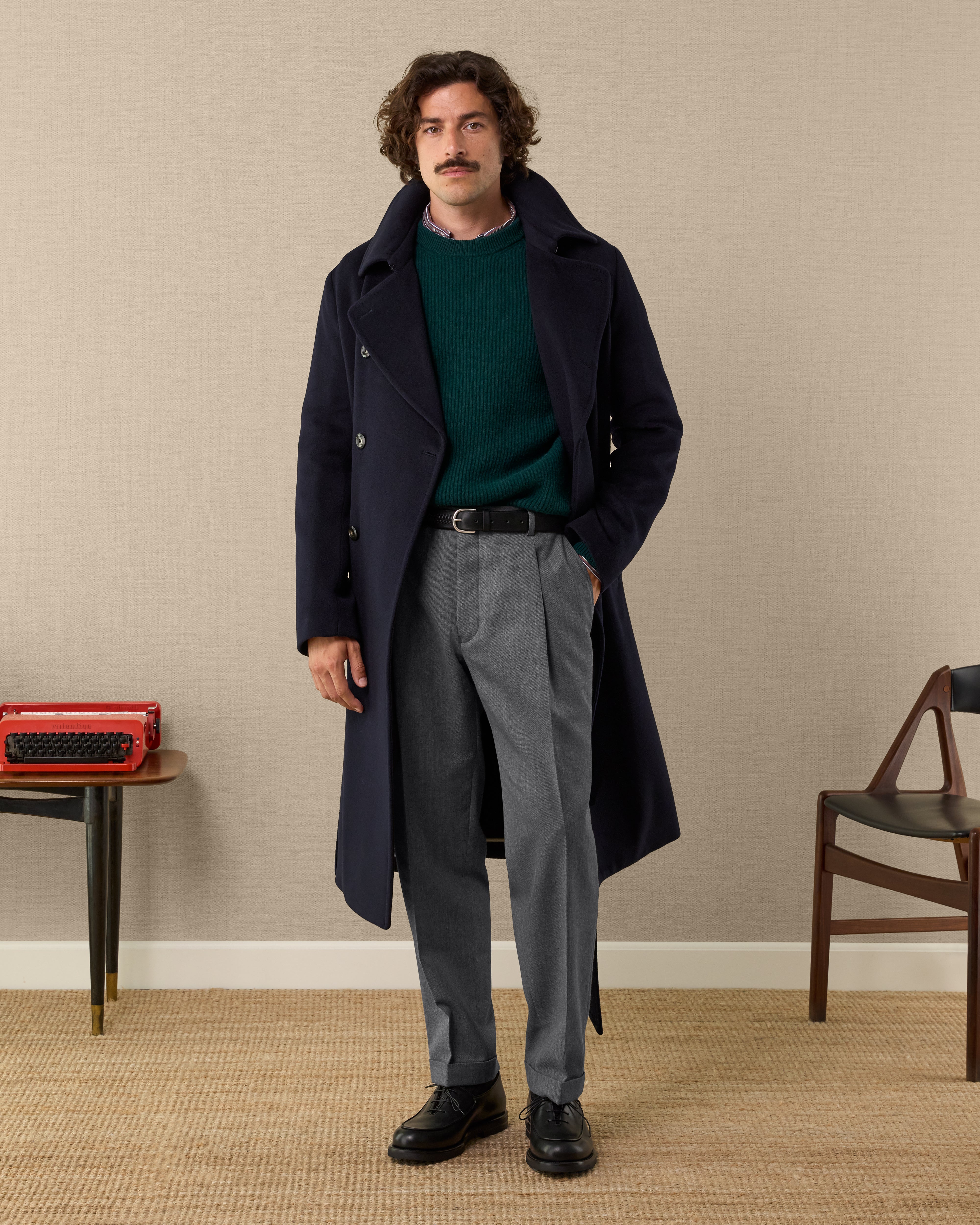 Men's grey cotton and wool trousers Made in Italy | Velasca