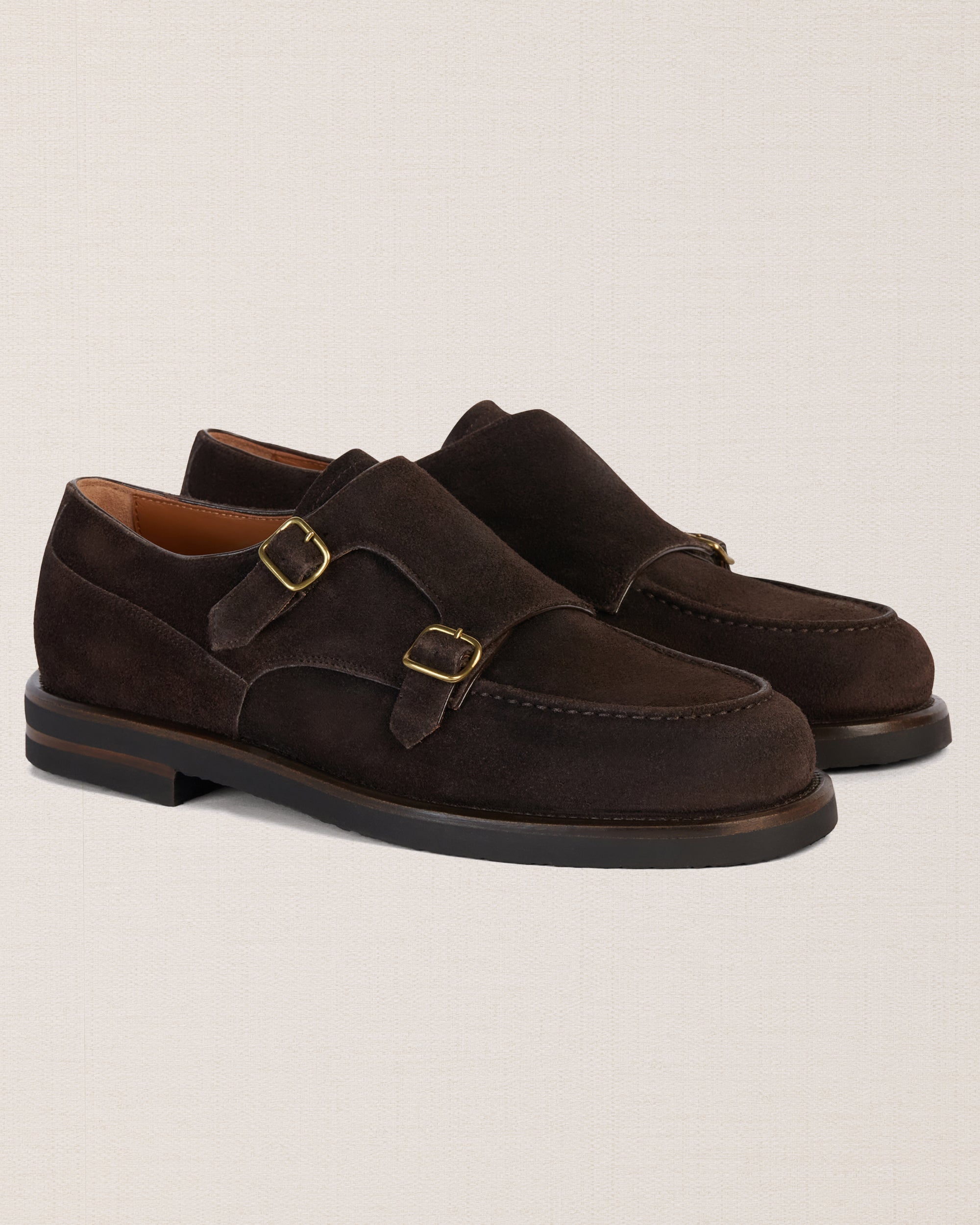 Velasca Men's double buckle suede Made in Italy