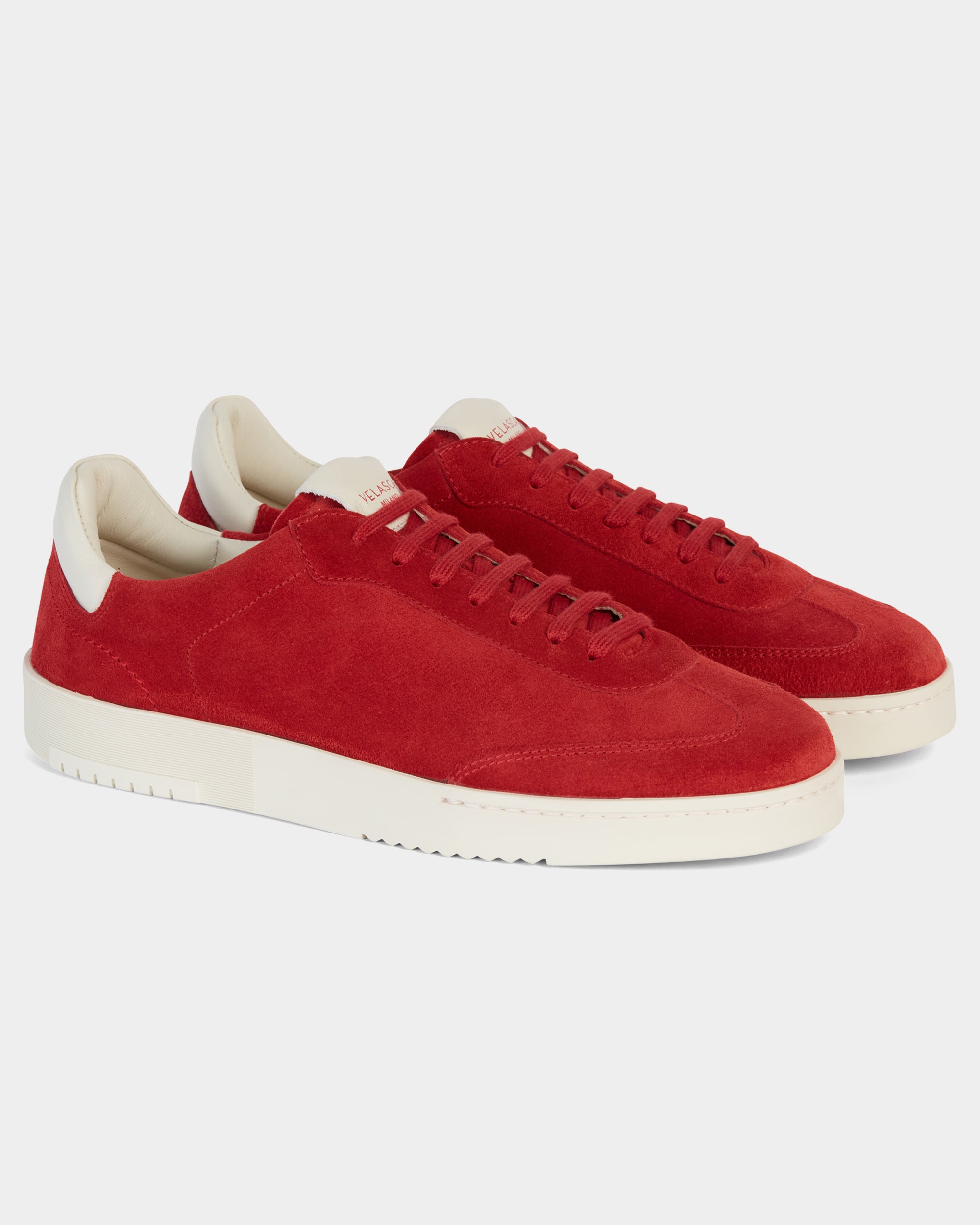 Velasca Red suede leather sneakers, entirely Made in Italy - Main Image