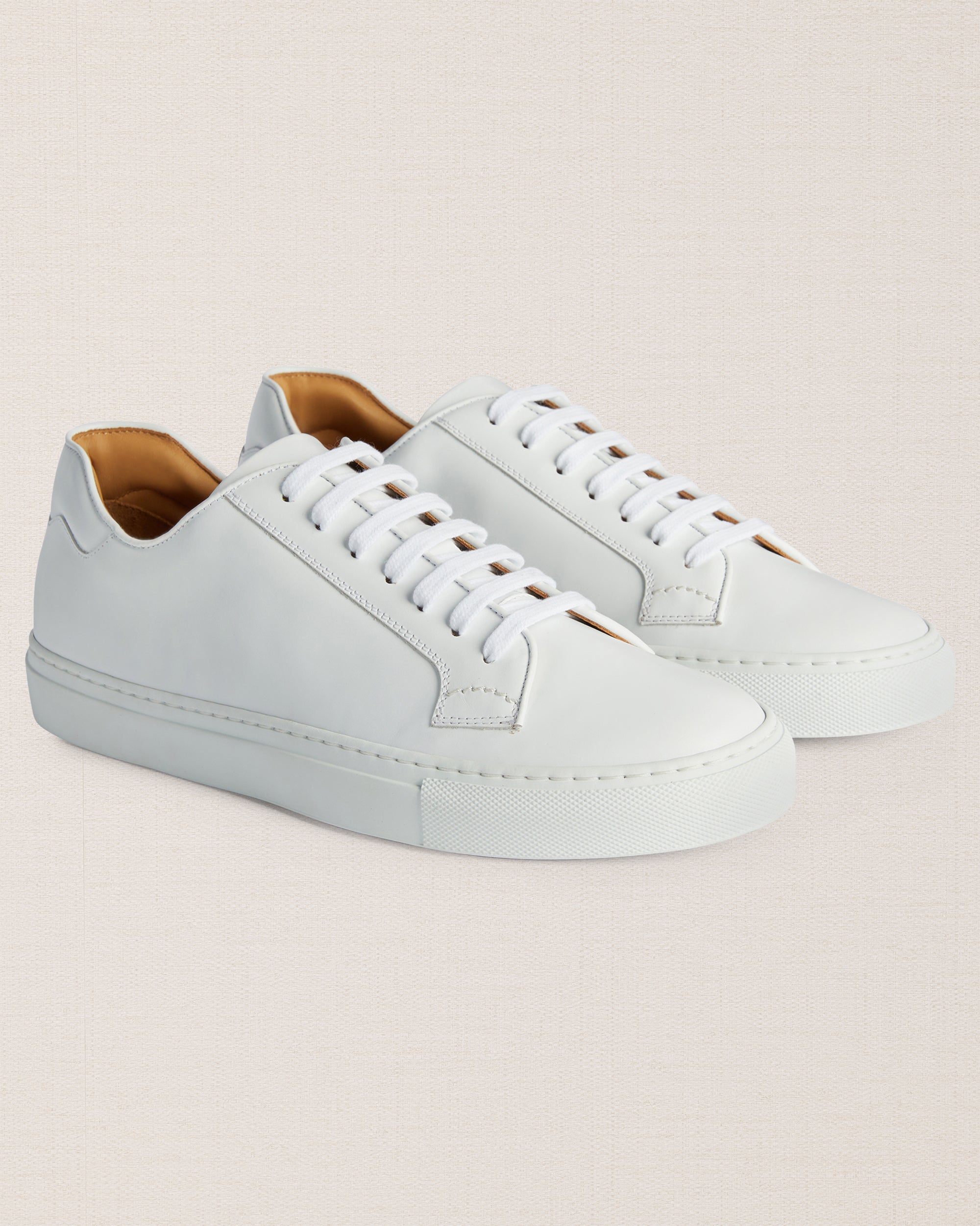 Men's total-white leather artisanal Sneakers Velasca