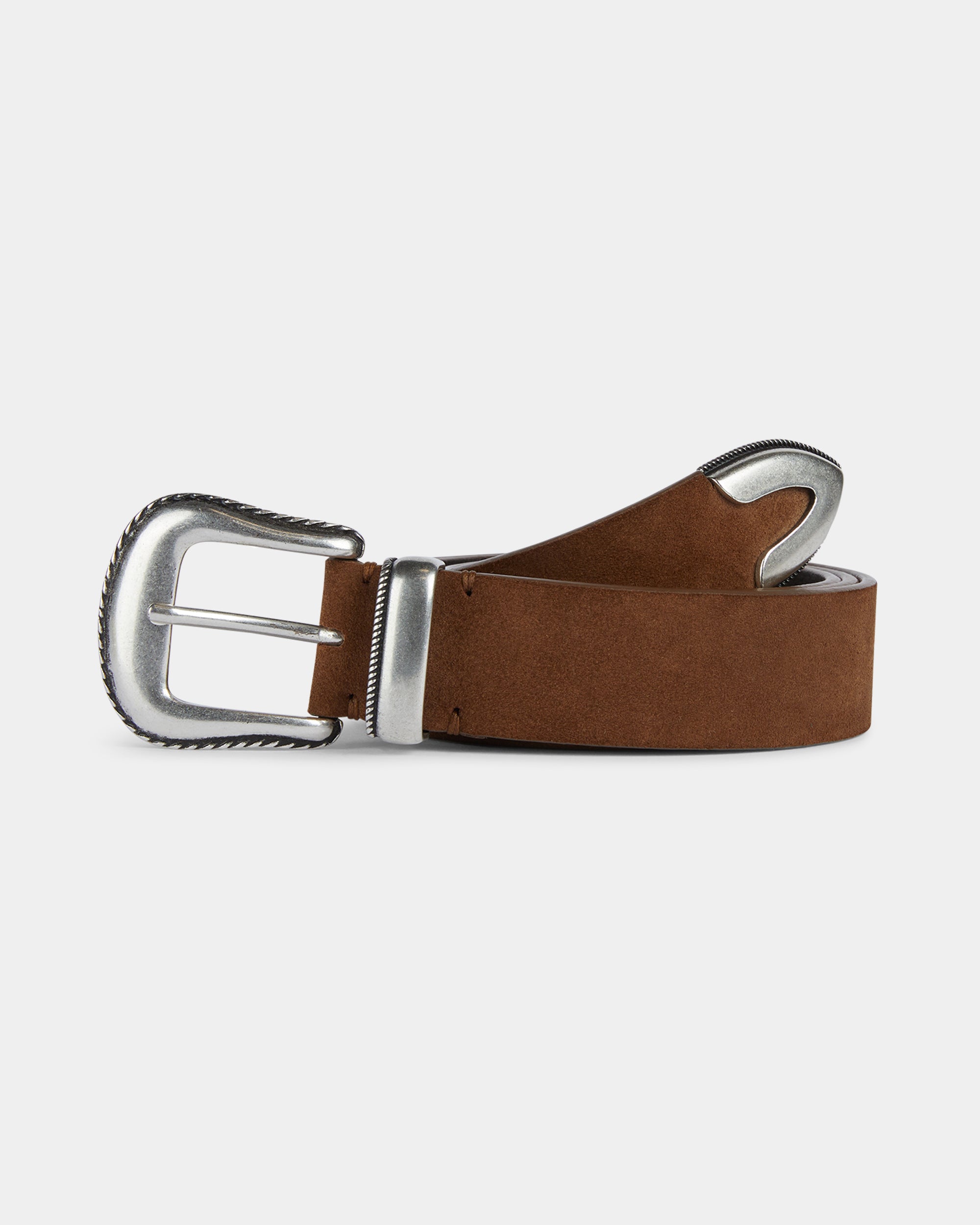 Black suede leather Western belt, Made in Italy | Velasca display picture 3