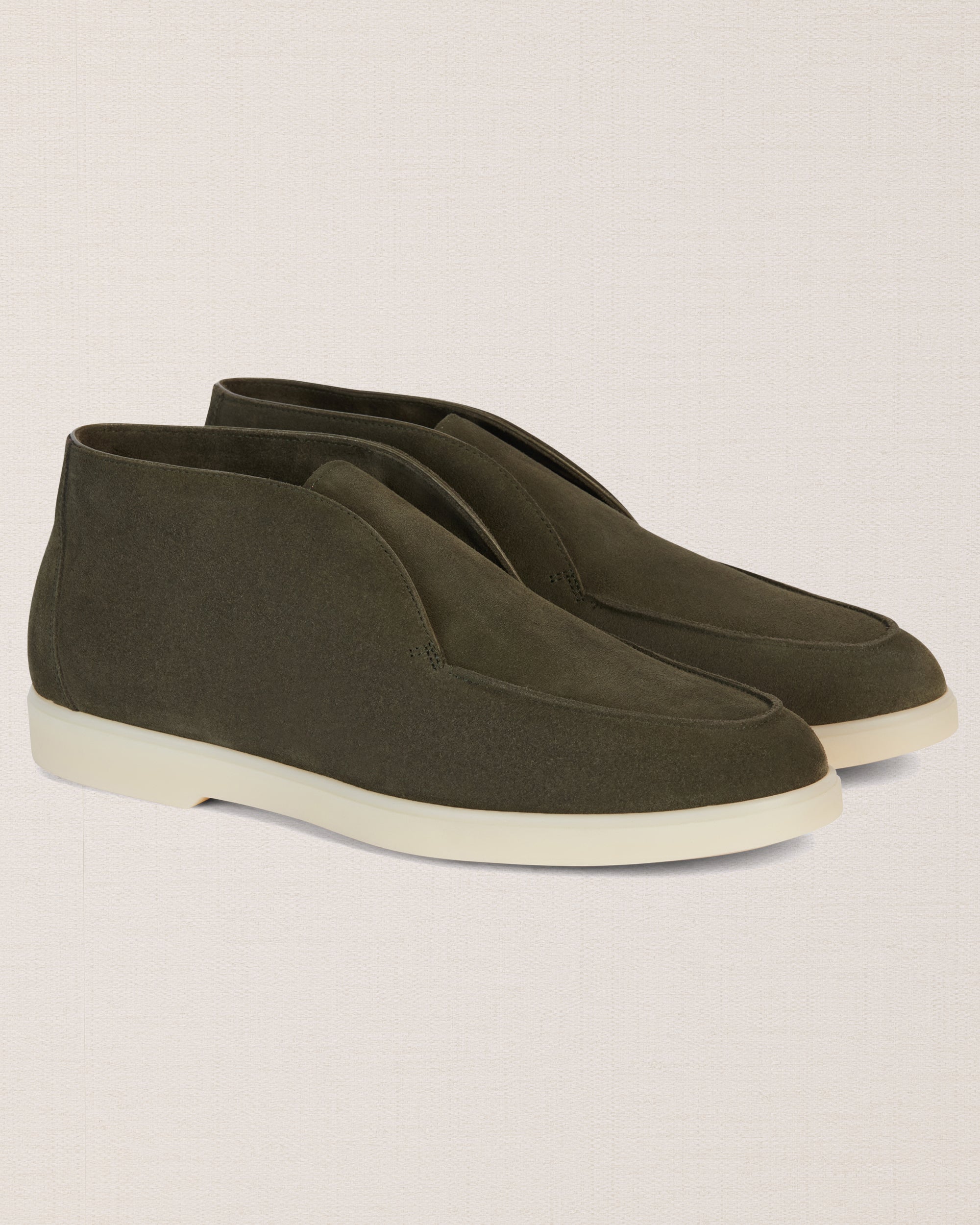Velasca | Green laceless suede leather desert boots, handcrafted display picture 2