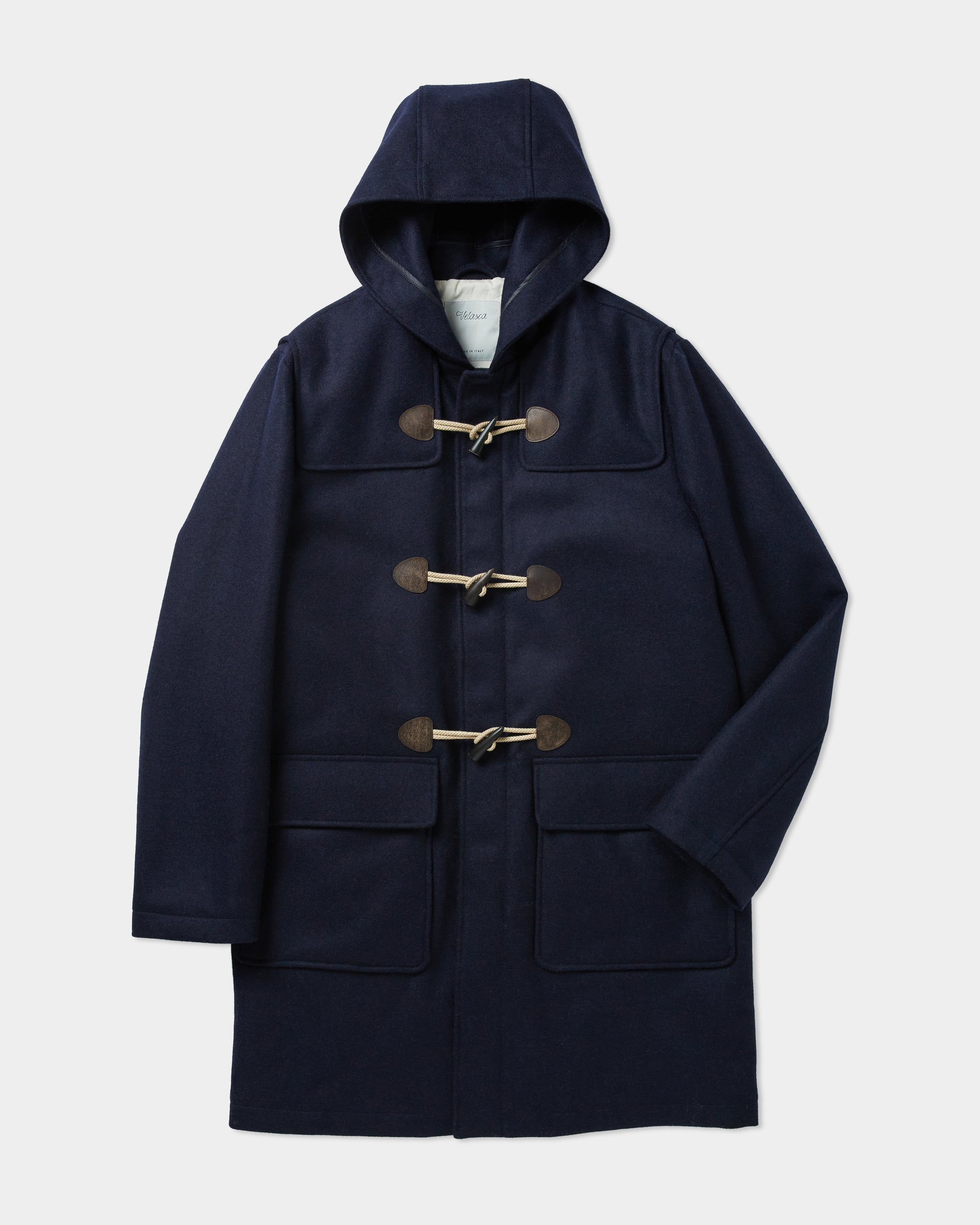 Velasca | Navy blue 100% wool duffel coat, Made in Italy