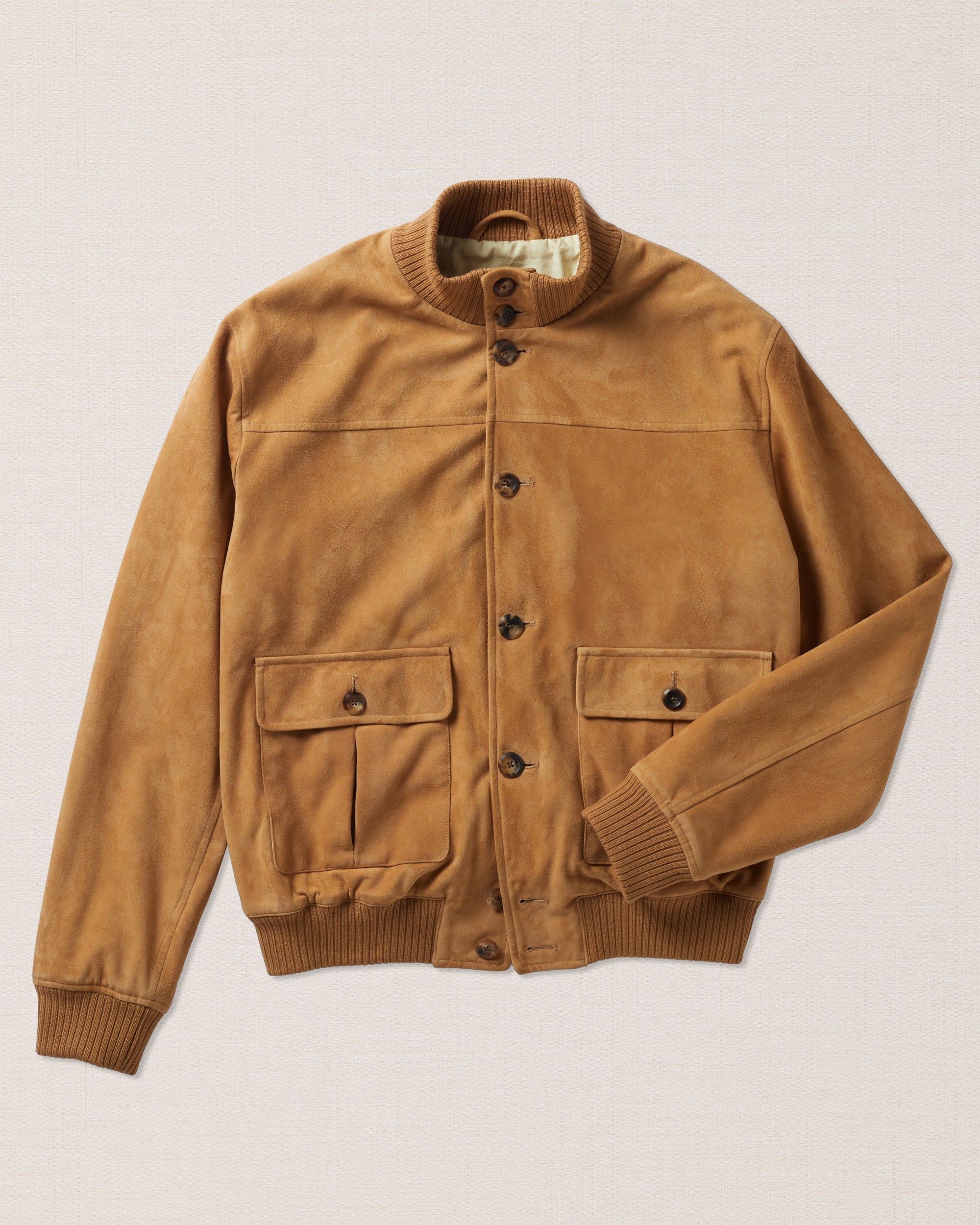 ジャケット・アウター Italy Suede Leather Bomber Jacket 50 Light beige suede bomber jacket, Made in Italy | Velasca