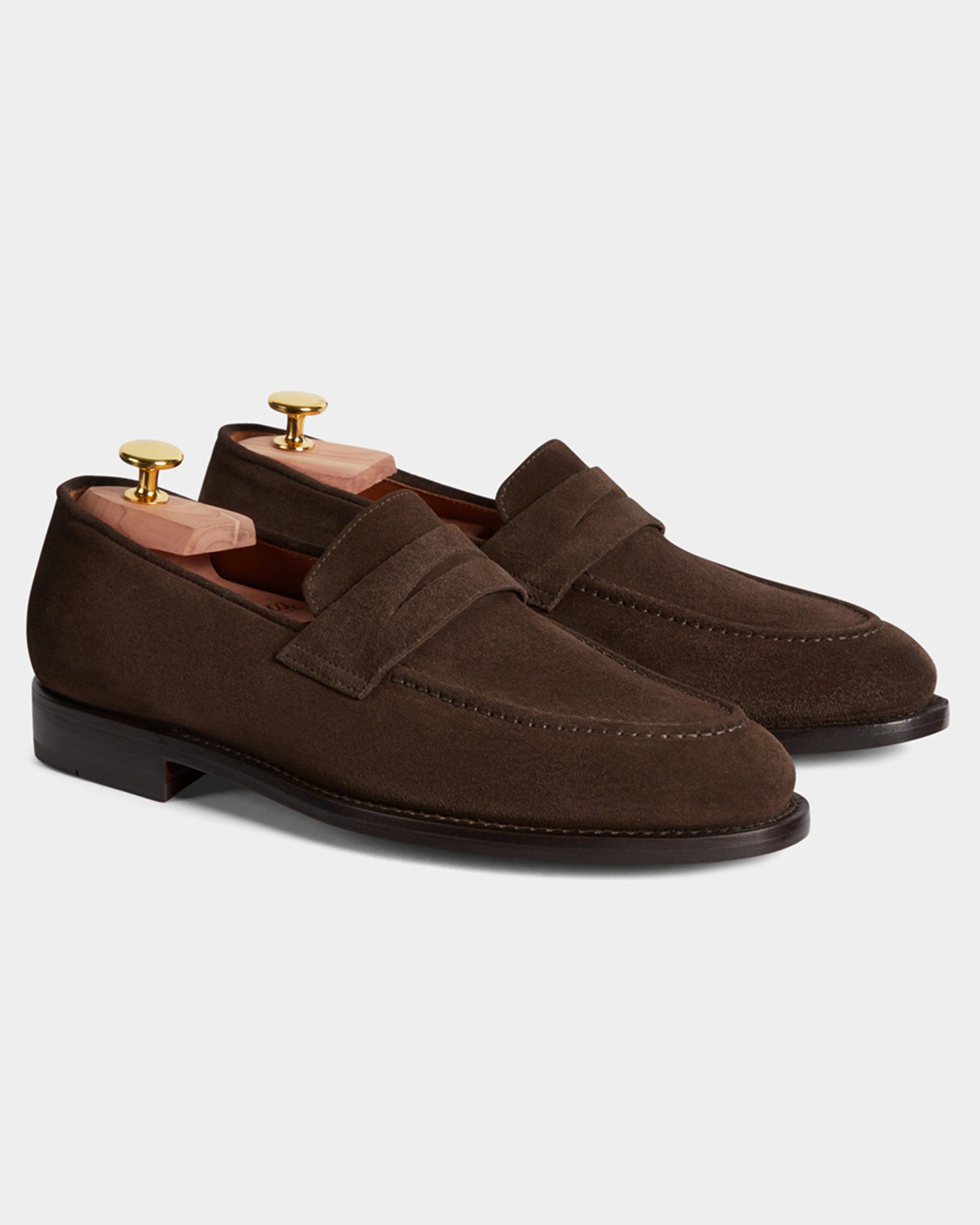 Men's brown suede slip on Loafers | Velasca