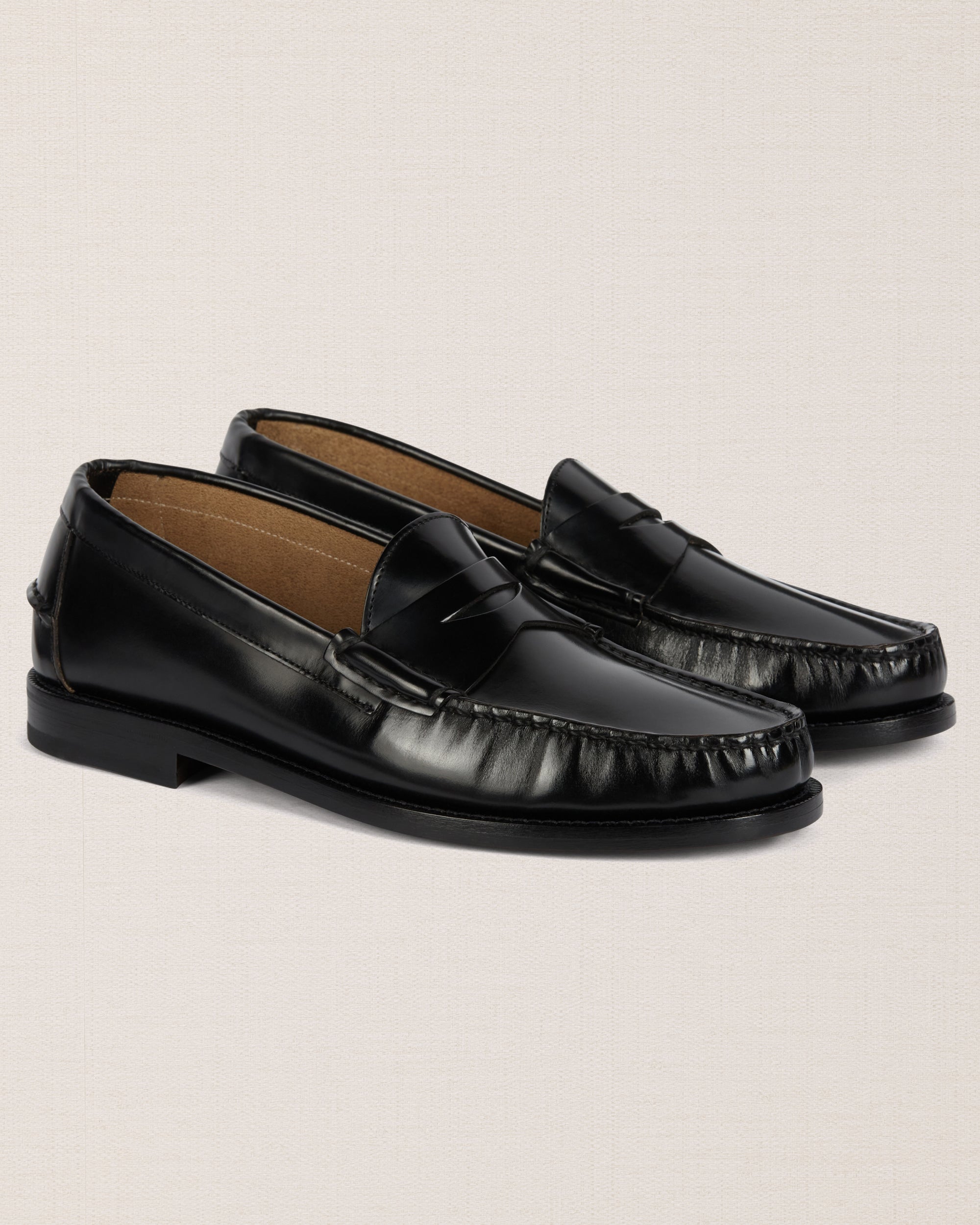 New Men\'s Quilted Black Italian Leather Loafers size 11, Handmade in Italy Black  main image 3