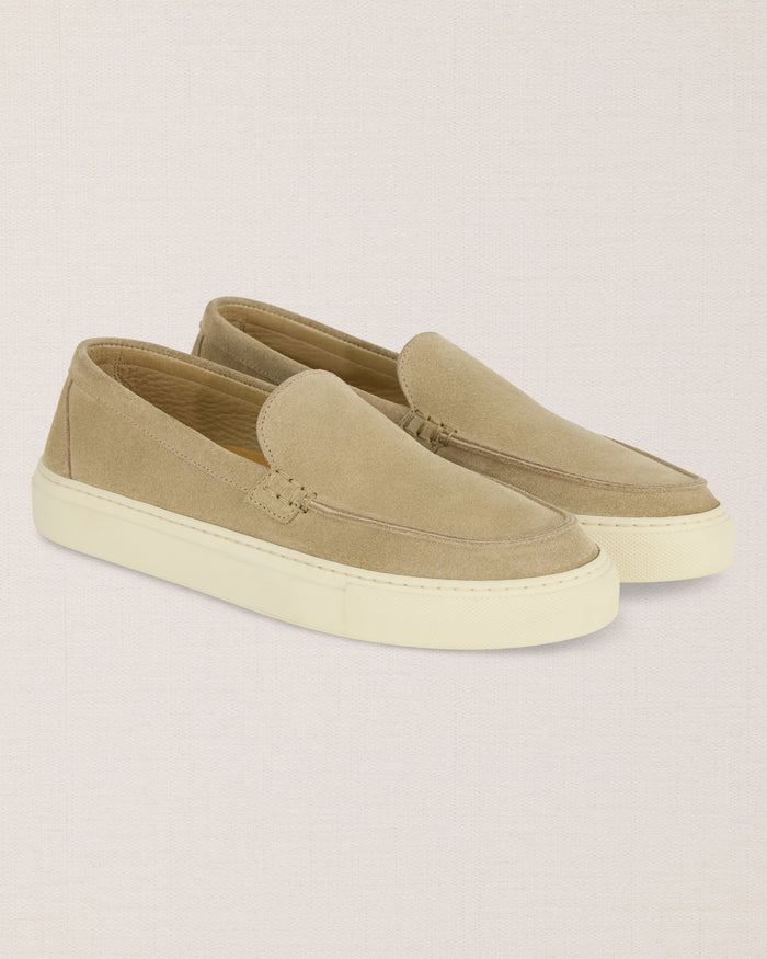 Beige suede casual loafers, Made in Italy | Velasca