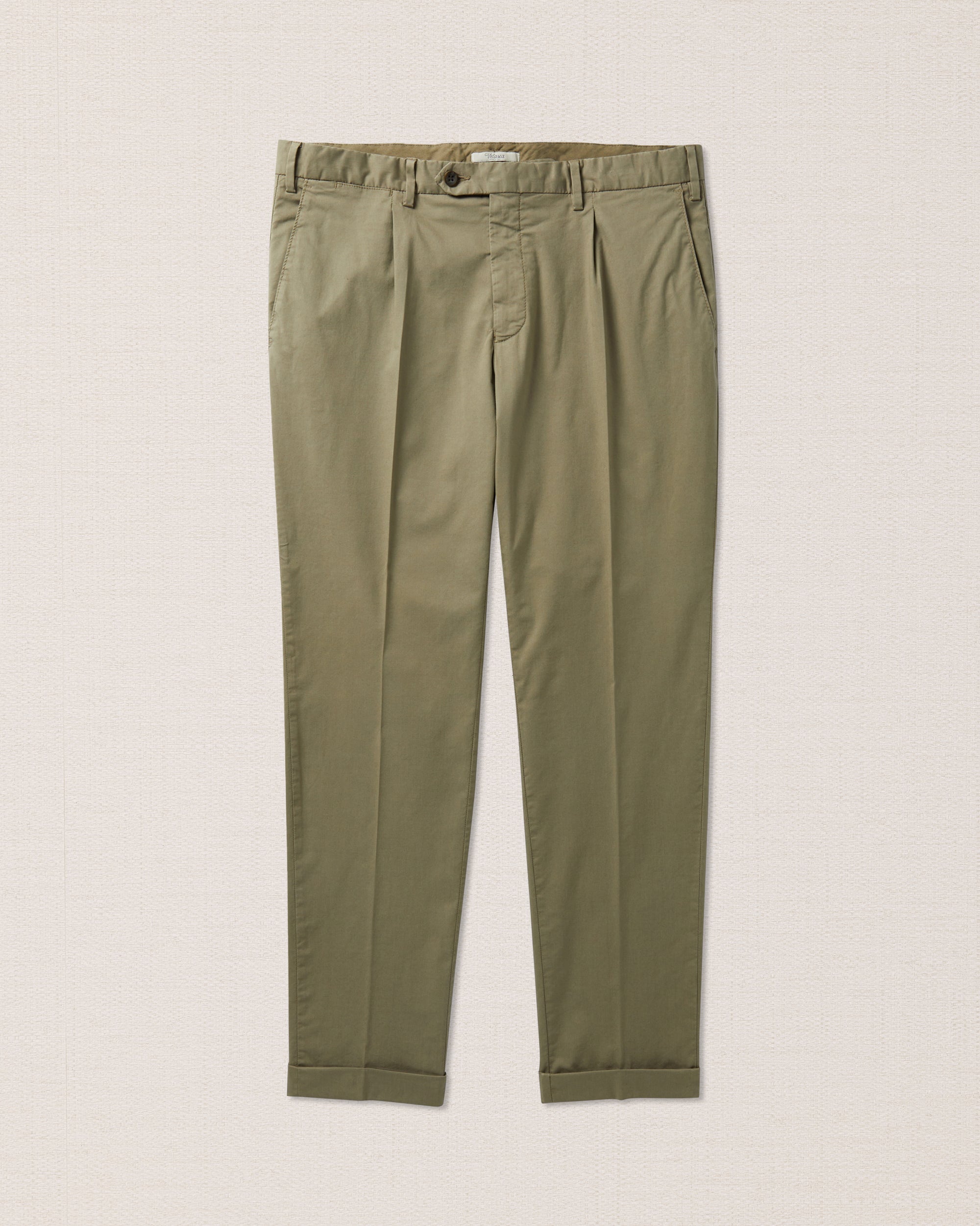 Men's taupe pleated chinos, Made in Italy Velasca