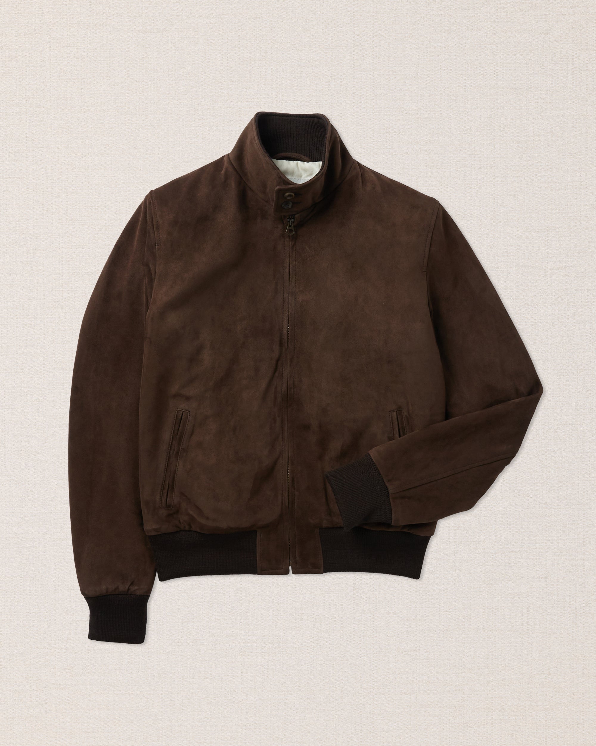 Brown suede leather bomber jacket, Made in Italy | Velasca