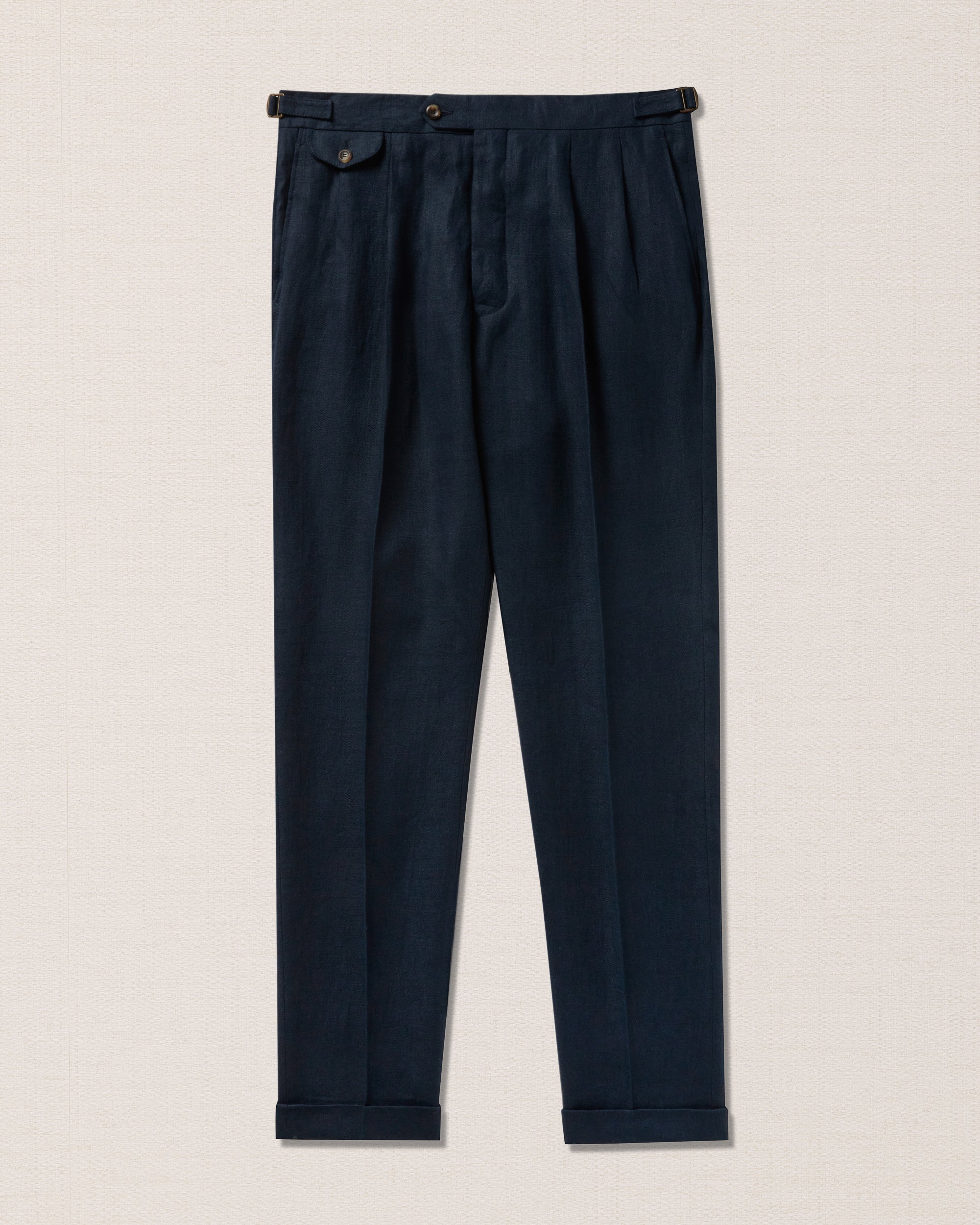 Blue linen dandy trousers. Made in Italy | Velasca
