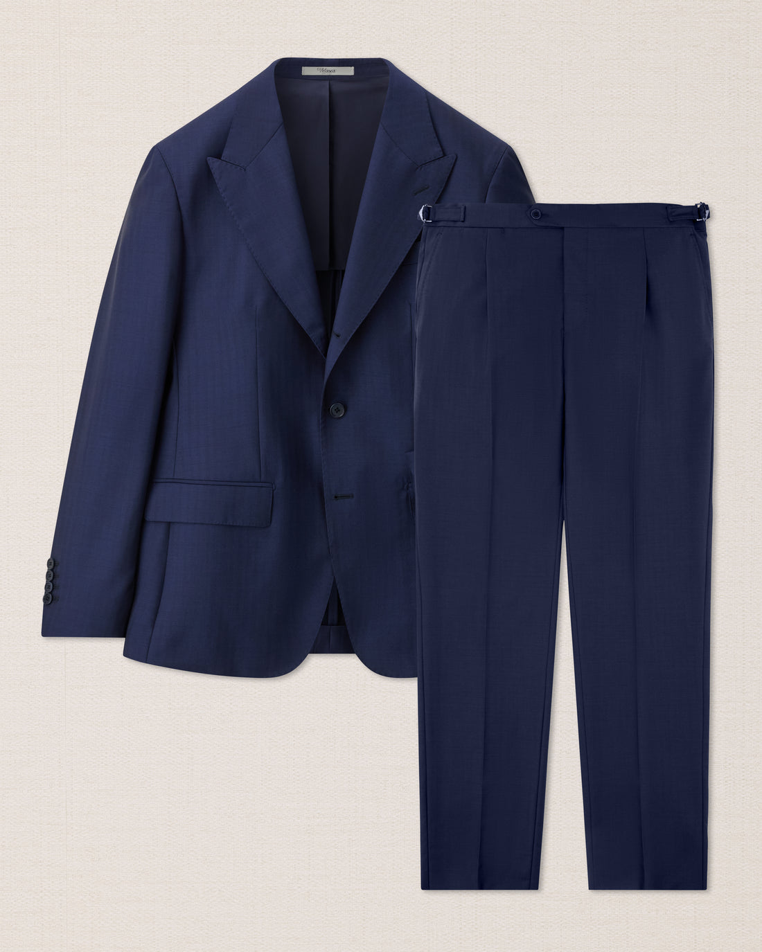Summer dark blue solaro wool suit, Made in Italy | Velasca