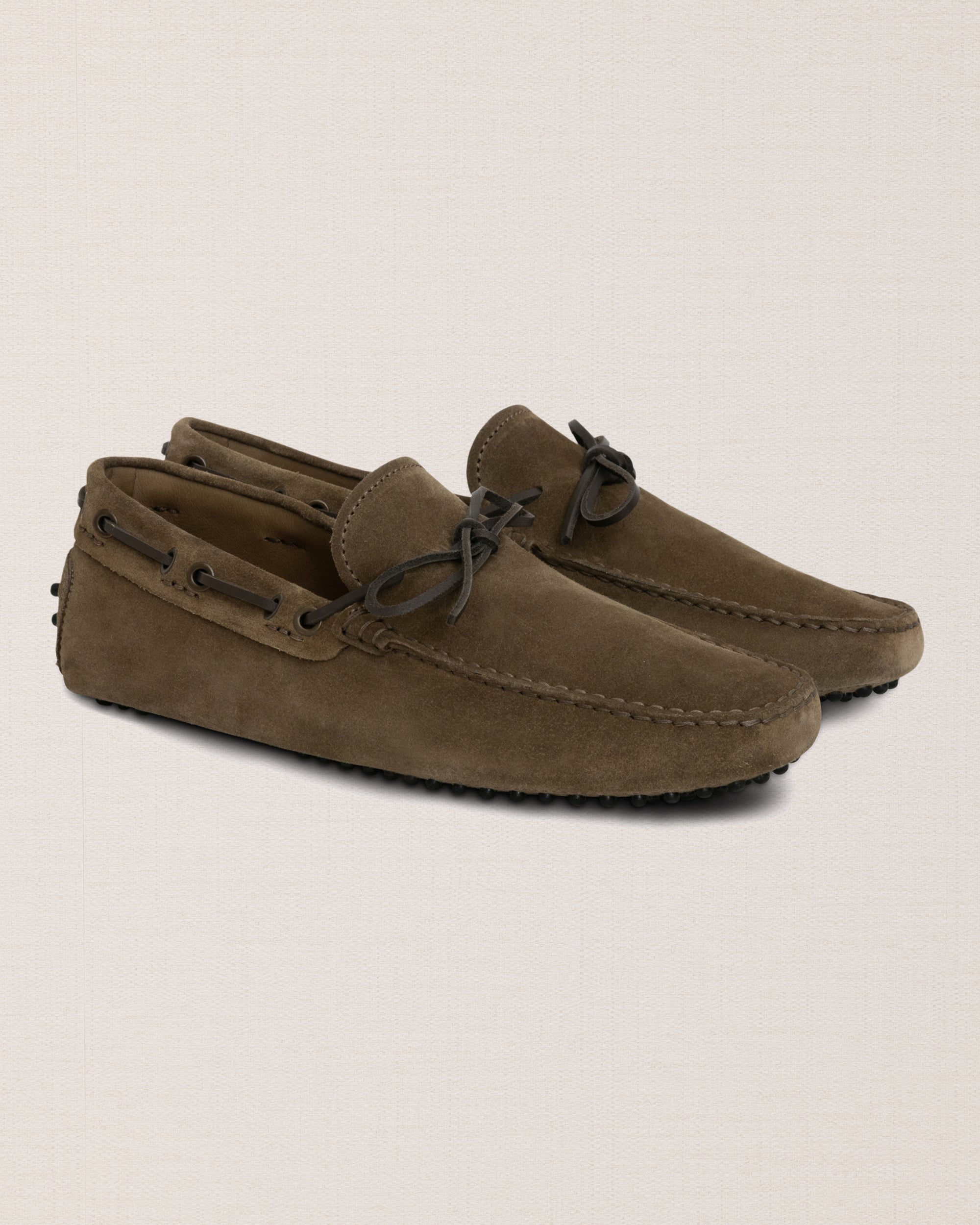 Men's beige suede leather Moccasins Velasca - Main Image