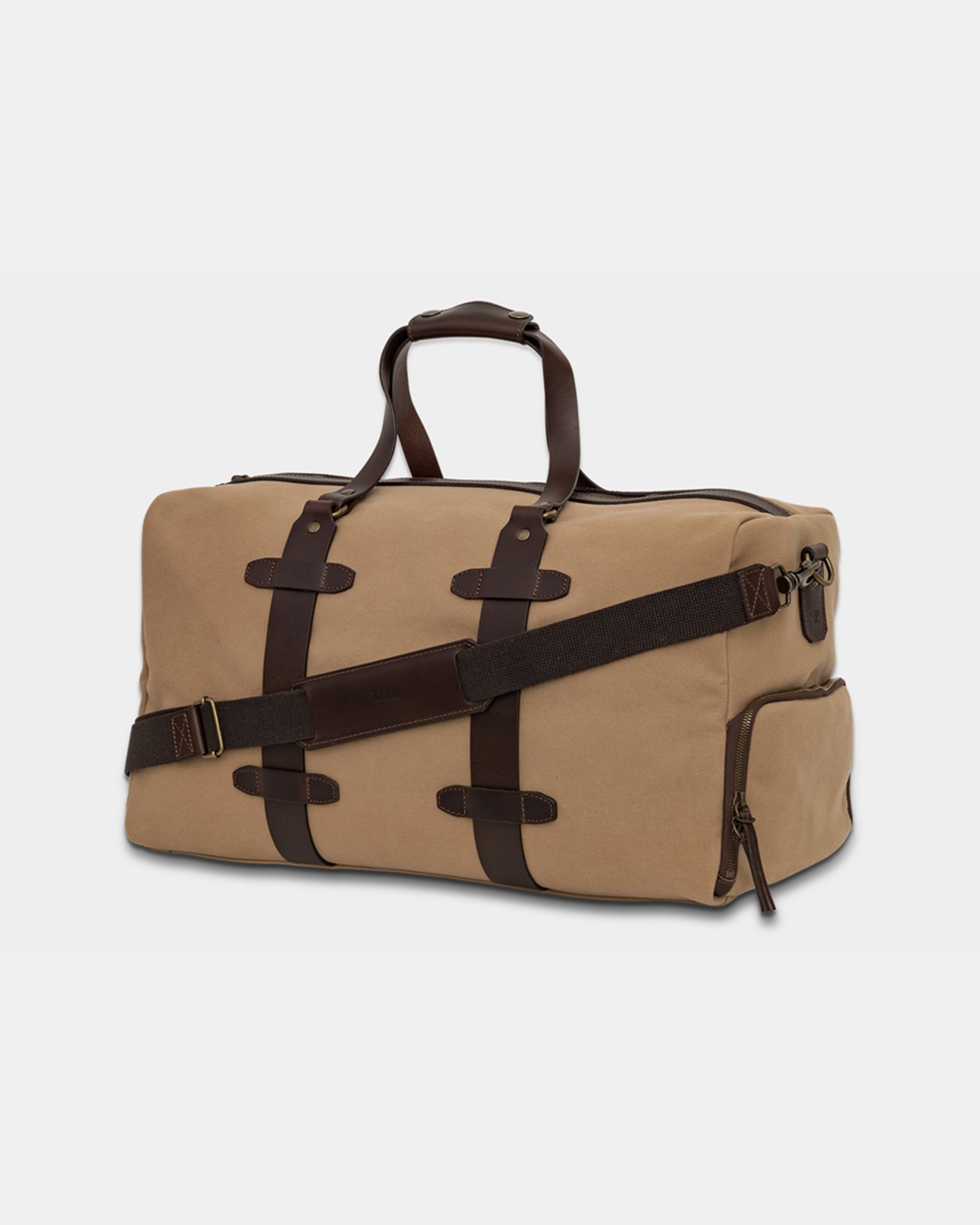 Valisa Men's shoulder strap bag in leather and canvas Velasca