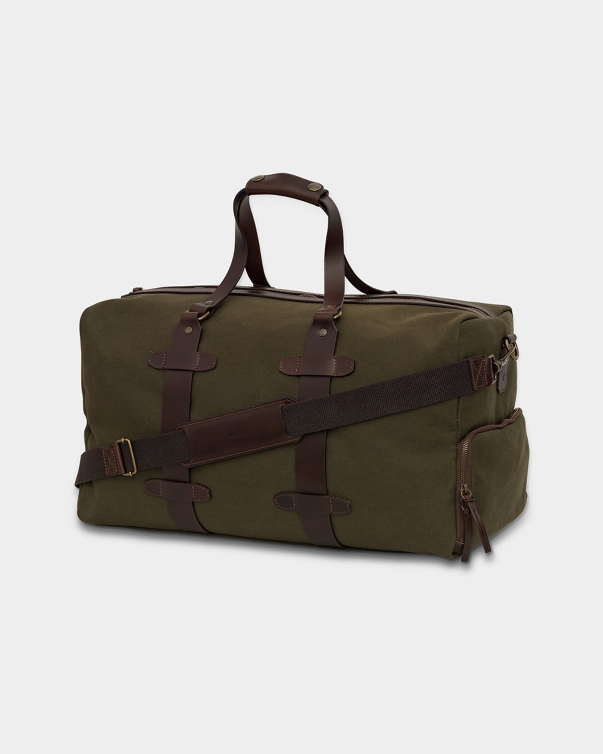 Valisa | Men's shoulder strap bag in leather and canvas | Velasca