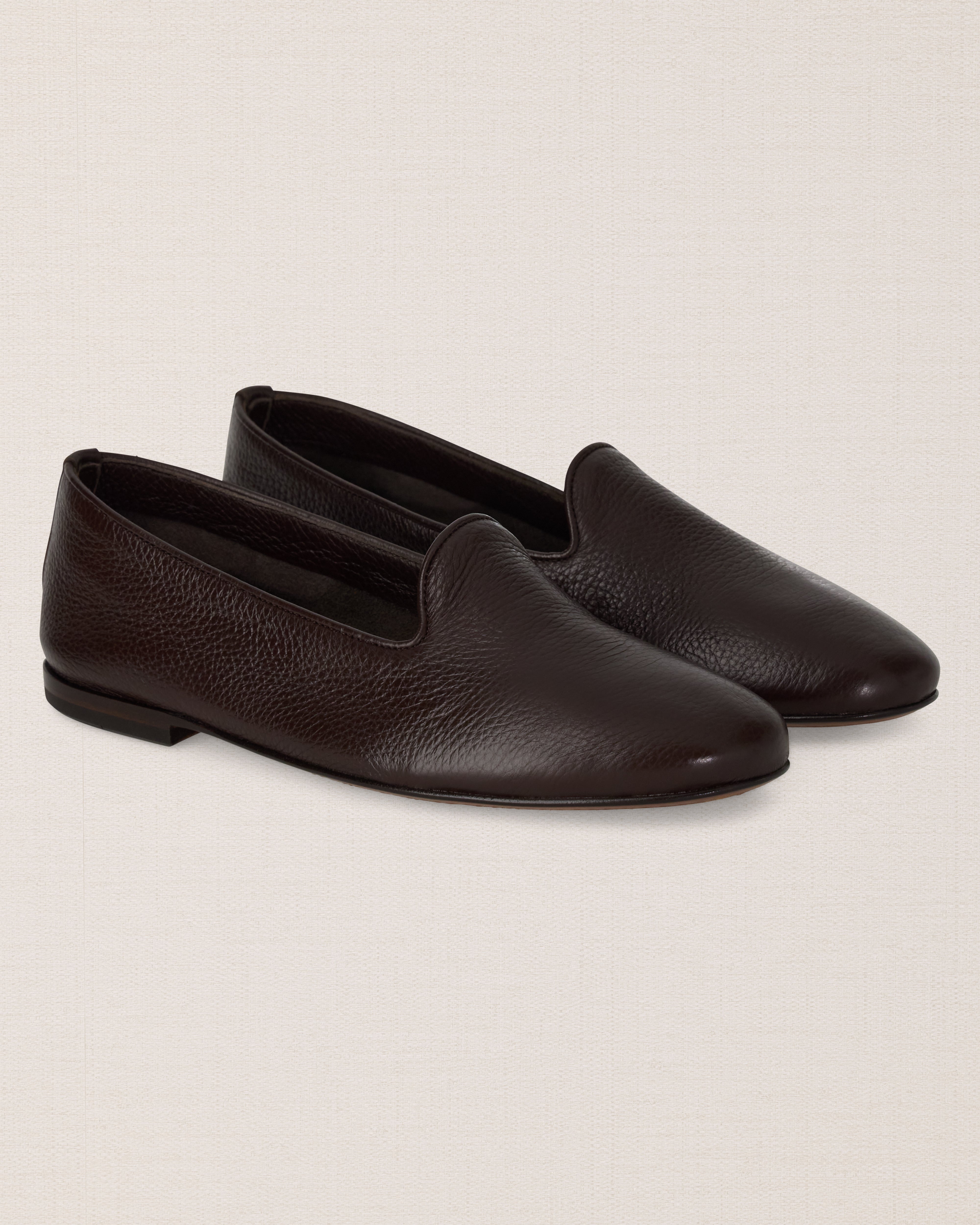 Black deerskin leather soft loafers, Made in Italy | Velasca