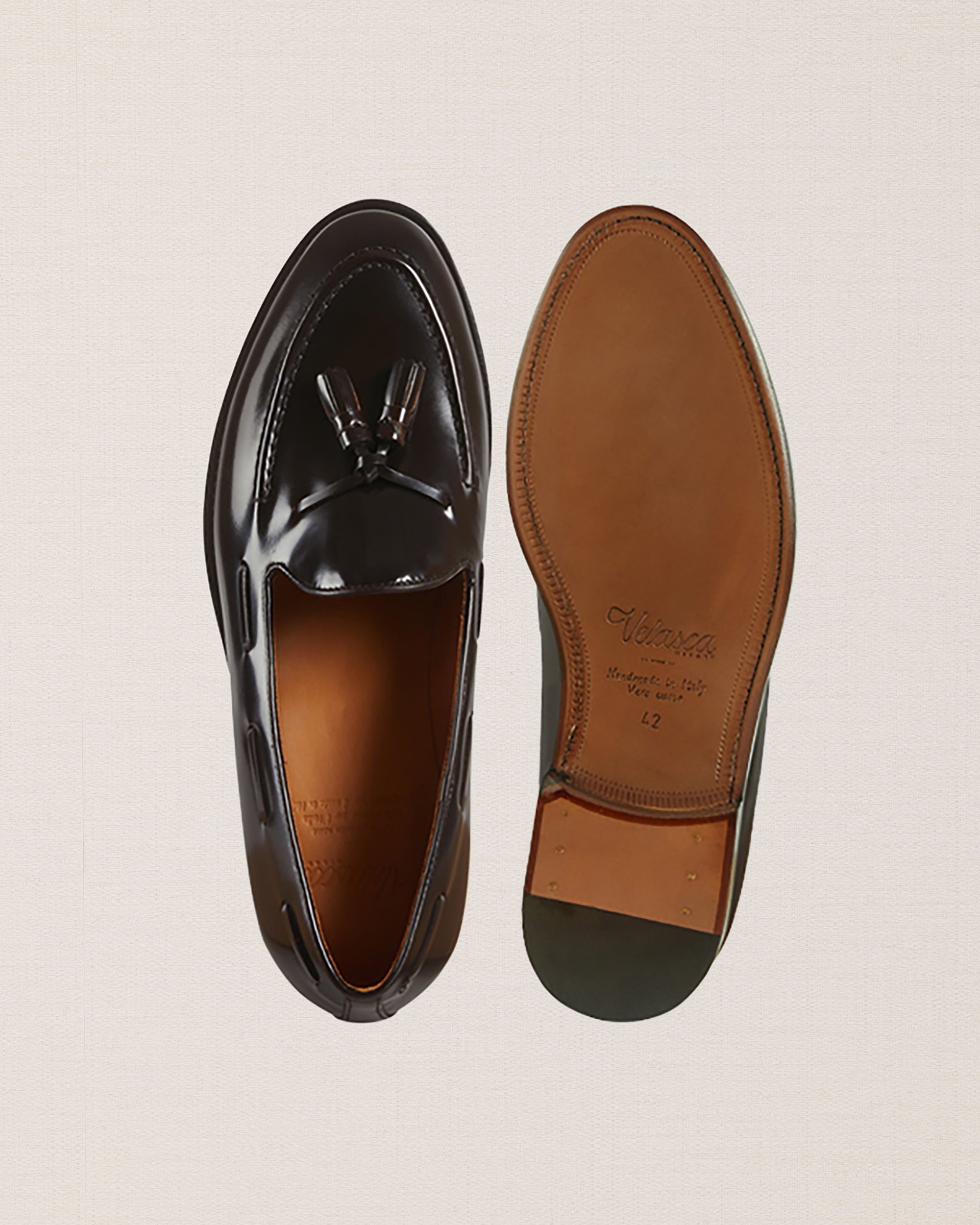 Men's dark brown leather Tassel Loafers | Velasca