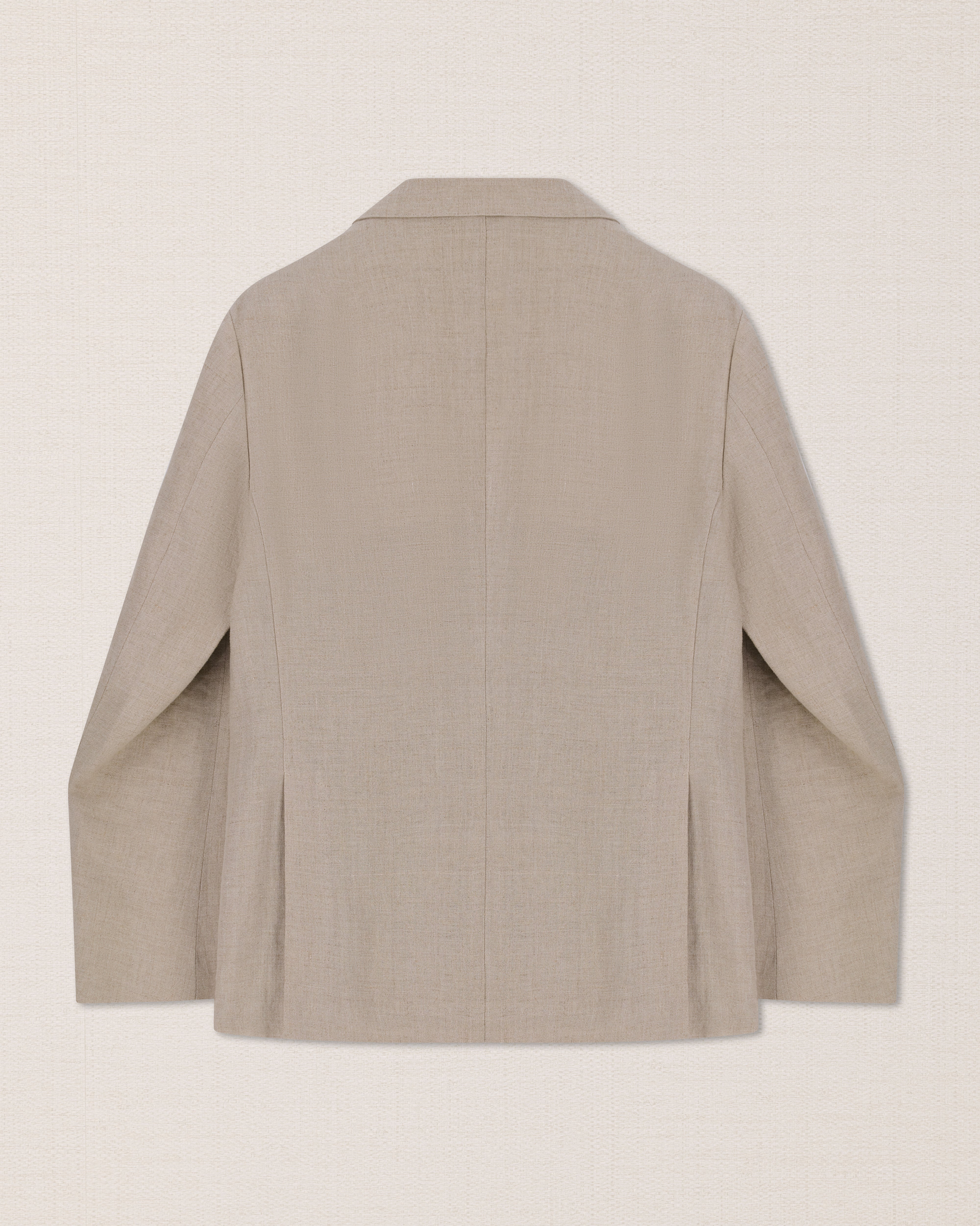 Beige linen double-breasted jacket, Made in Italy | Velasca