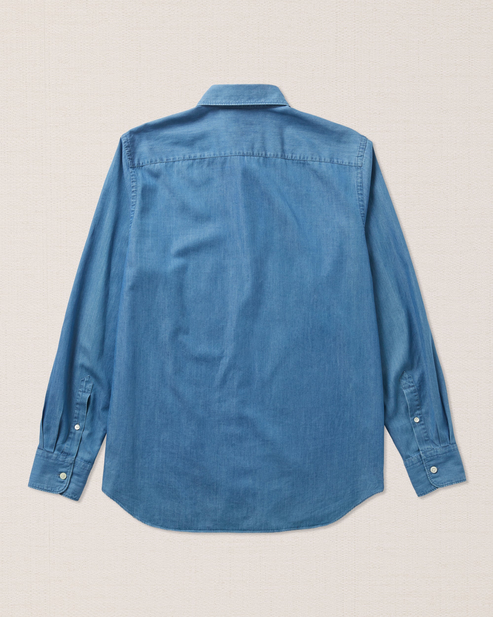 Medium blue cotton denim shirt, Made in Italy | Velasca