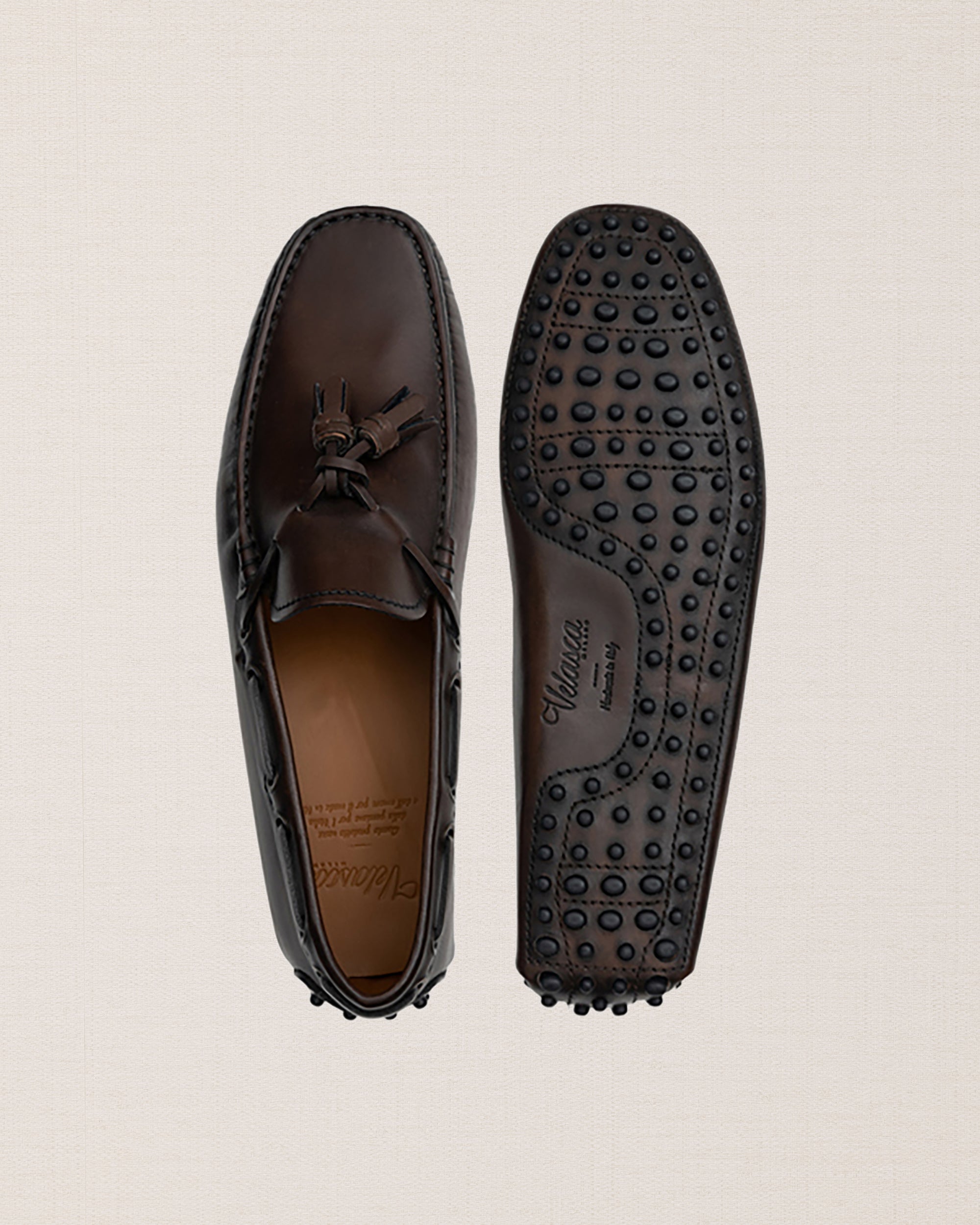 Men's dark brown Moccasins with Tassels | Velasca