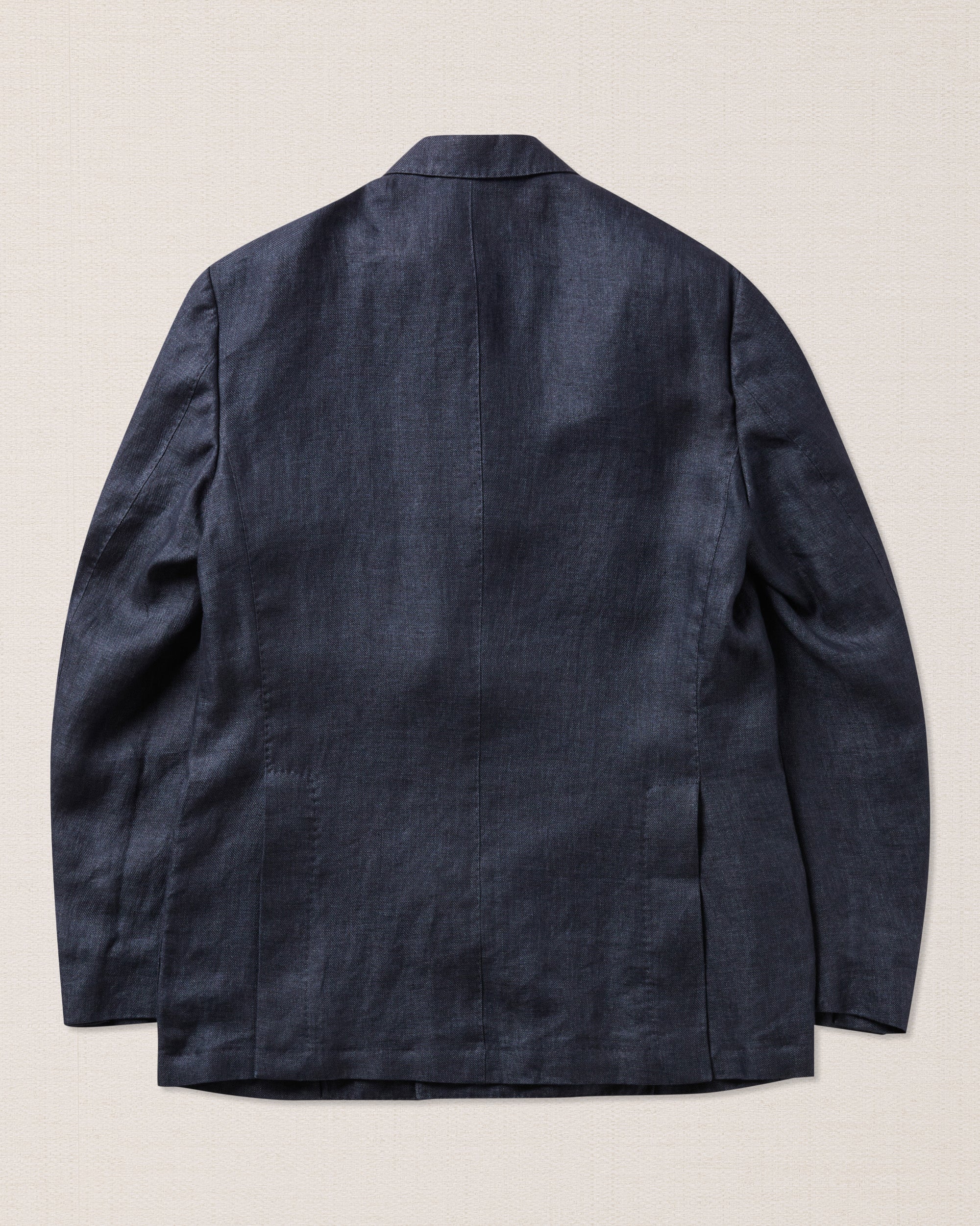 Navy linen double-breasted jacket, Made in Italy | Velasca