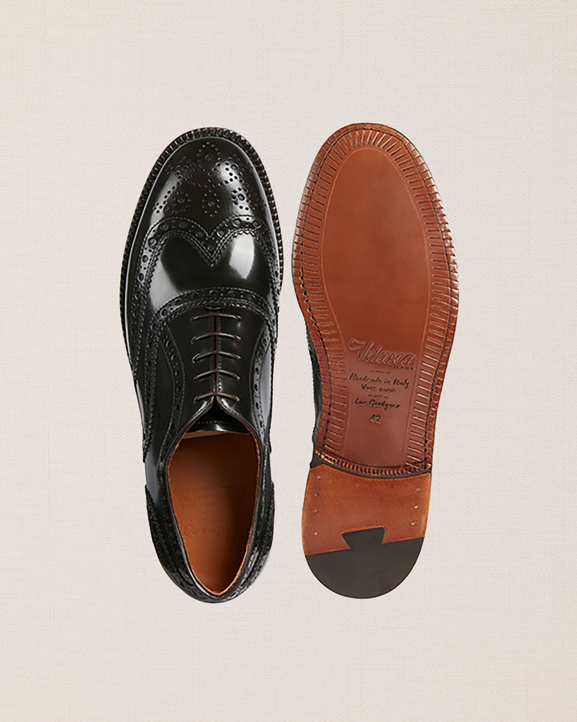 Men's Goodyear wingtip leather Oxford shoe | Velasca