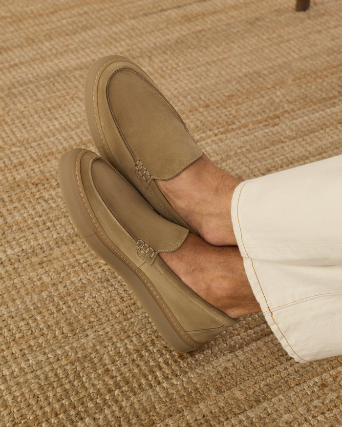 Men's beige suede sneaker loafer Made in Italy | Velasca