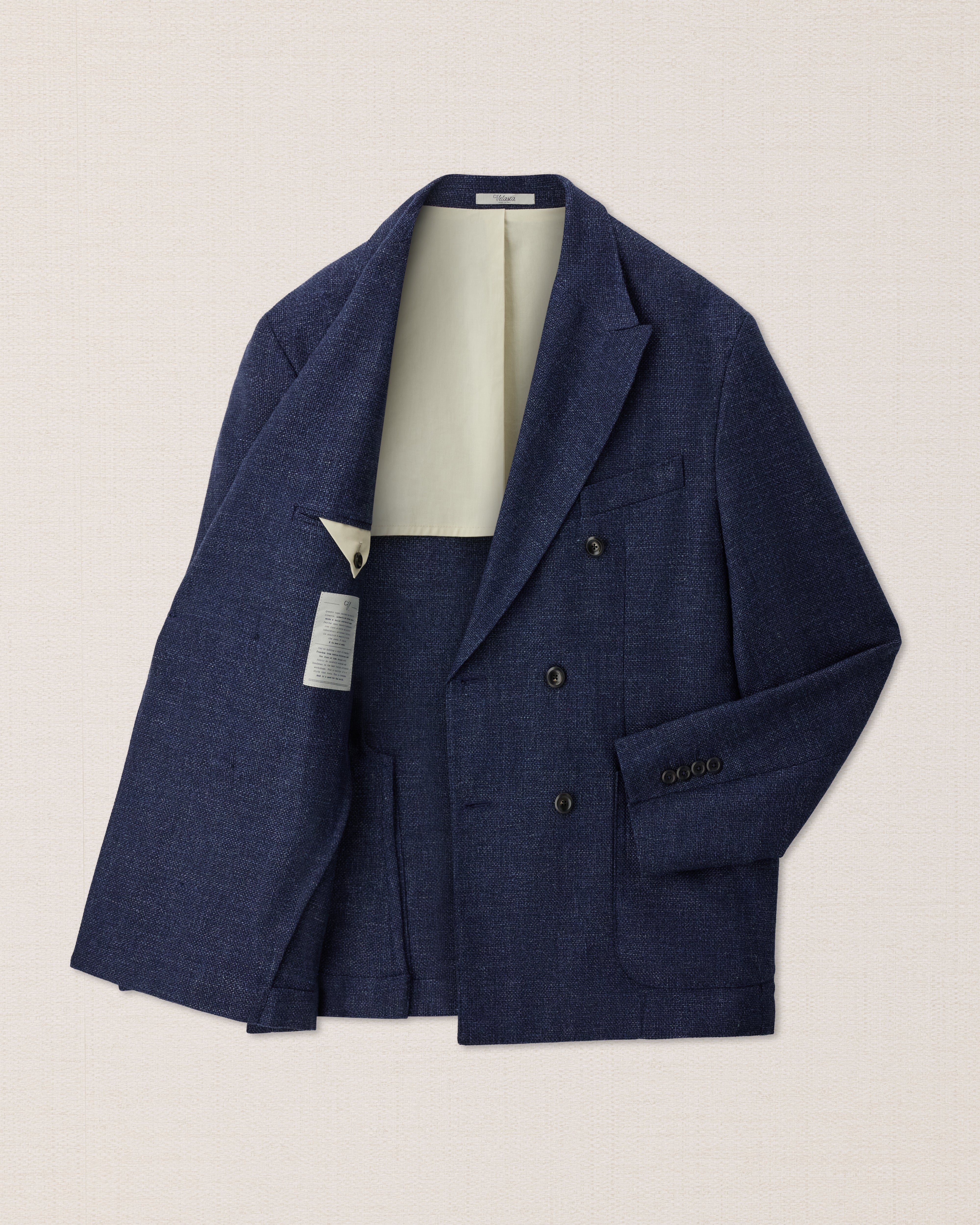Blue wool linen summer mens blazer, Made in Italy | Velasca