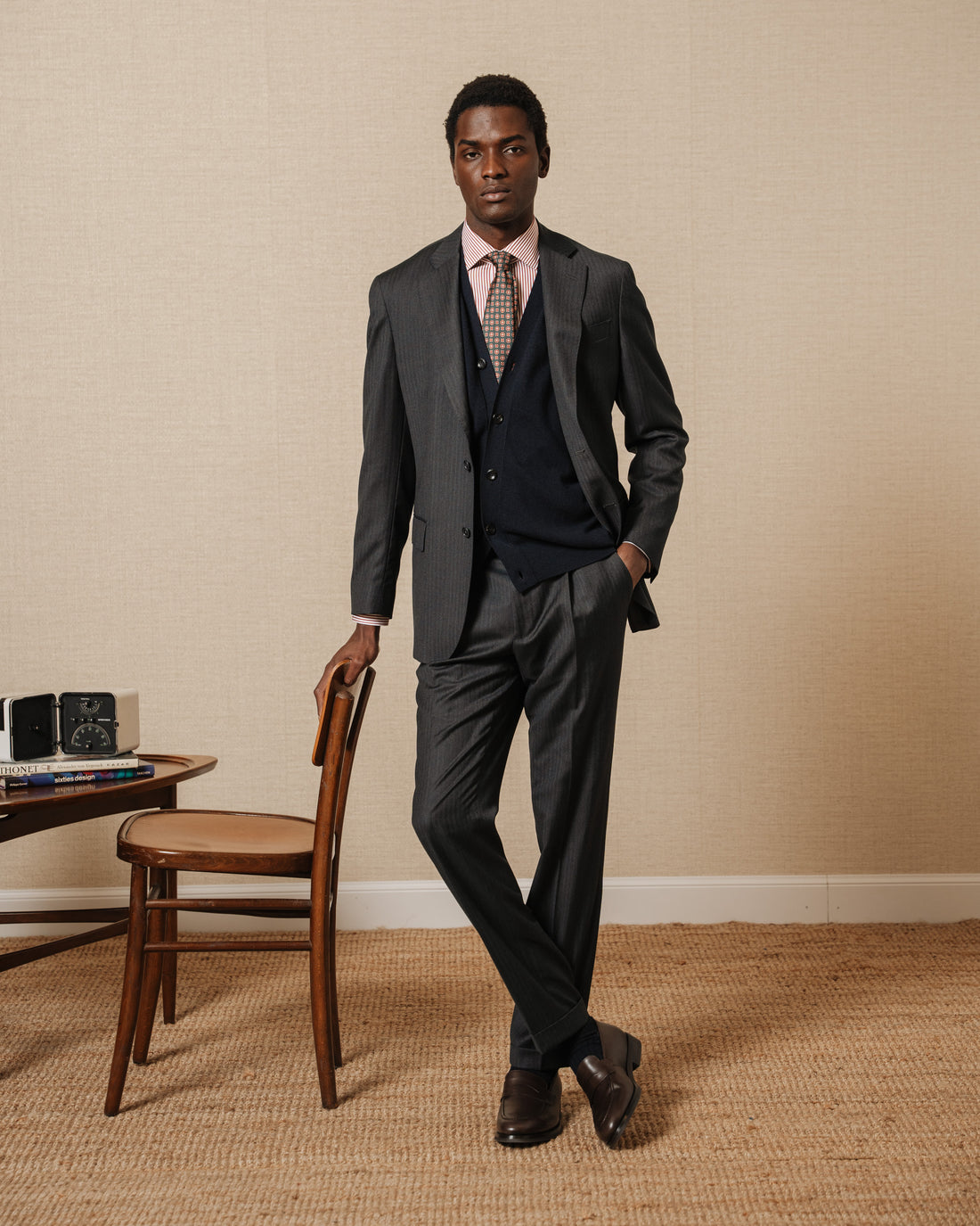 Brown tapered real leather penny loafers | Velasca