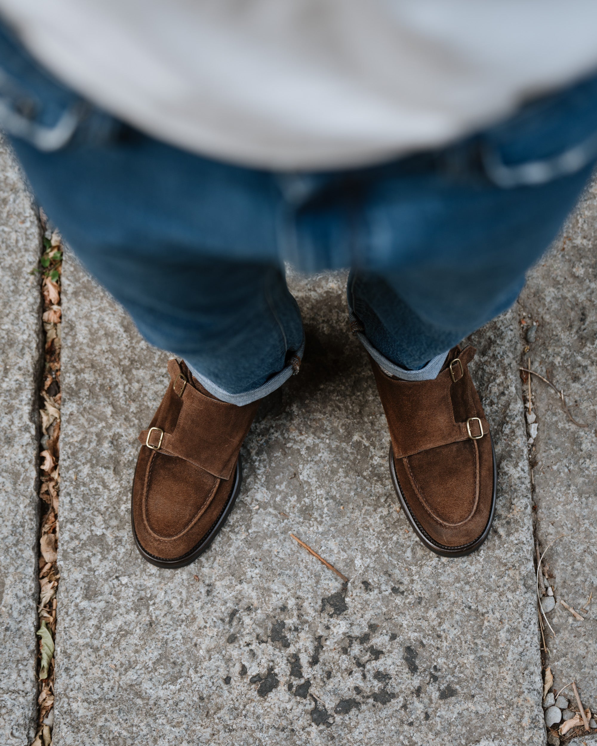 Velasca | Men's brown double buckle suede shoes, Made in Italy