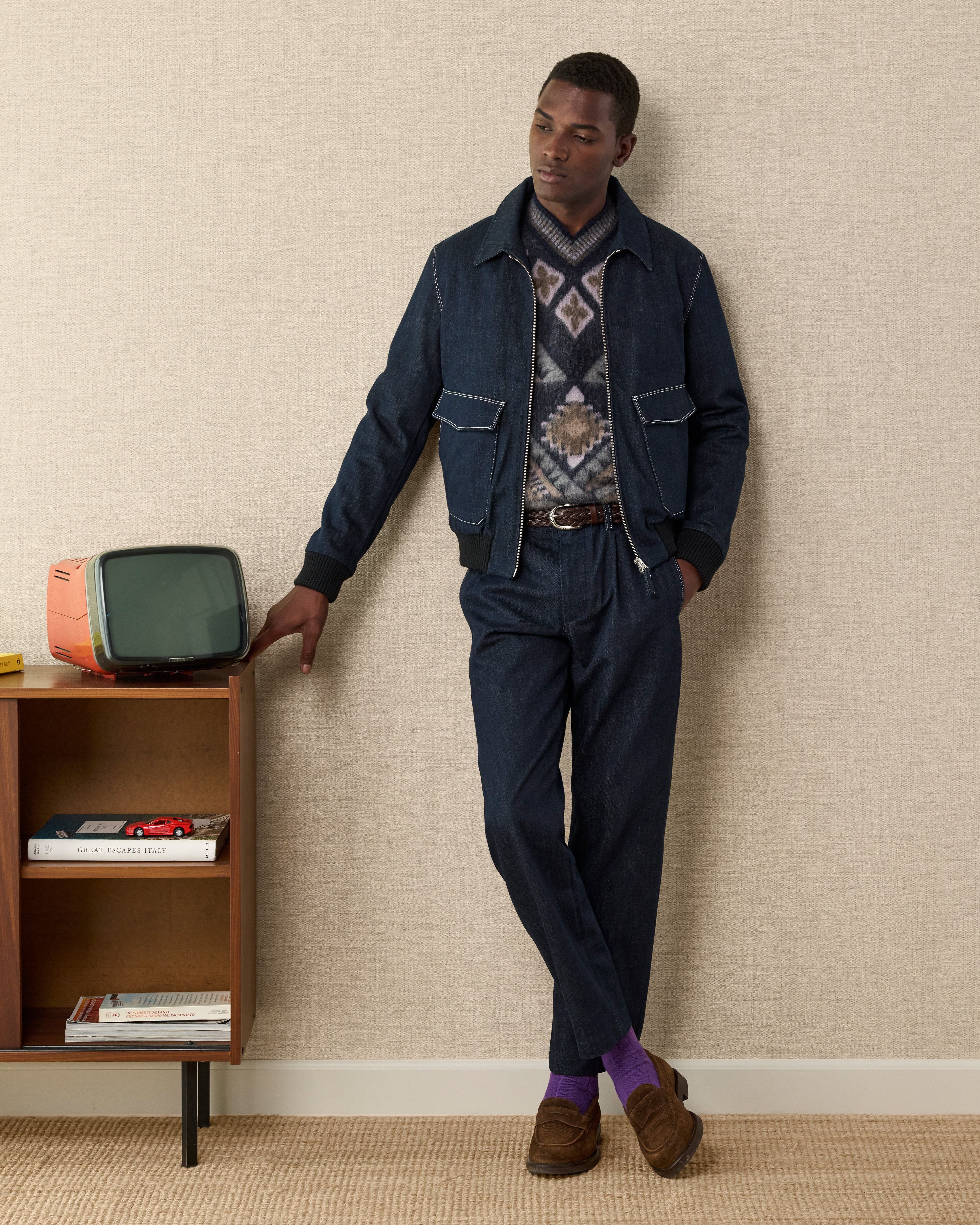 Men's indigo cotton jeans, Made in Italy | Velasca x A. Candiani