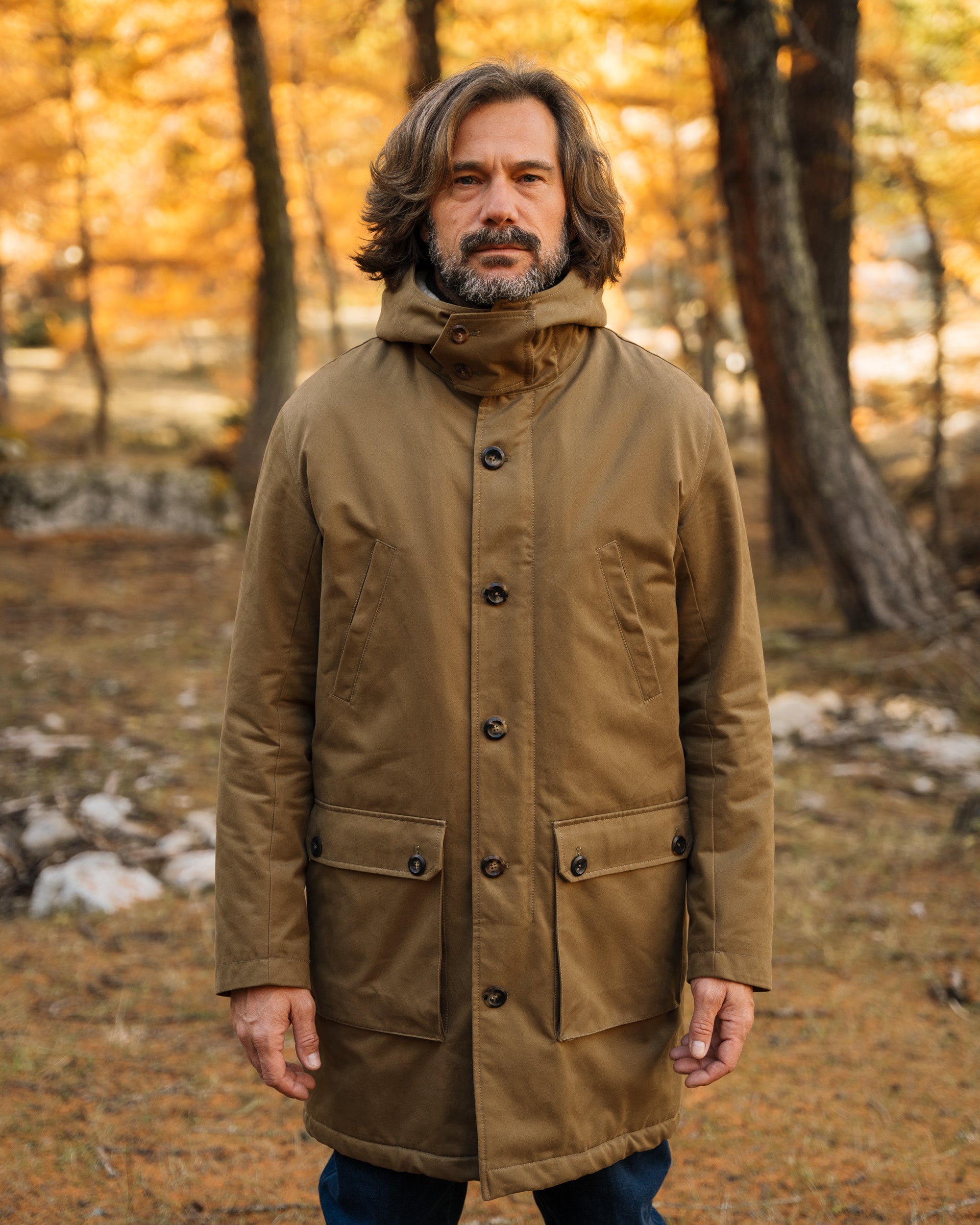 Velasca | Olive green parka, lined and padded. Made in Italy