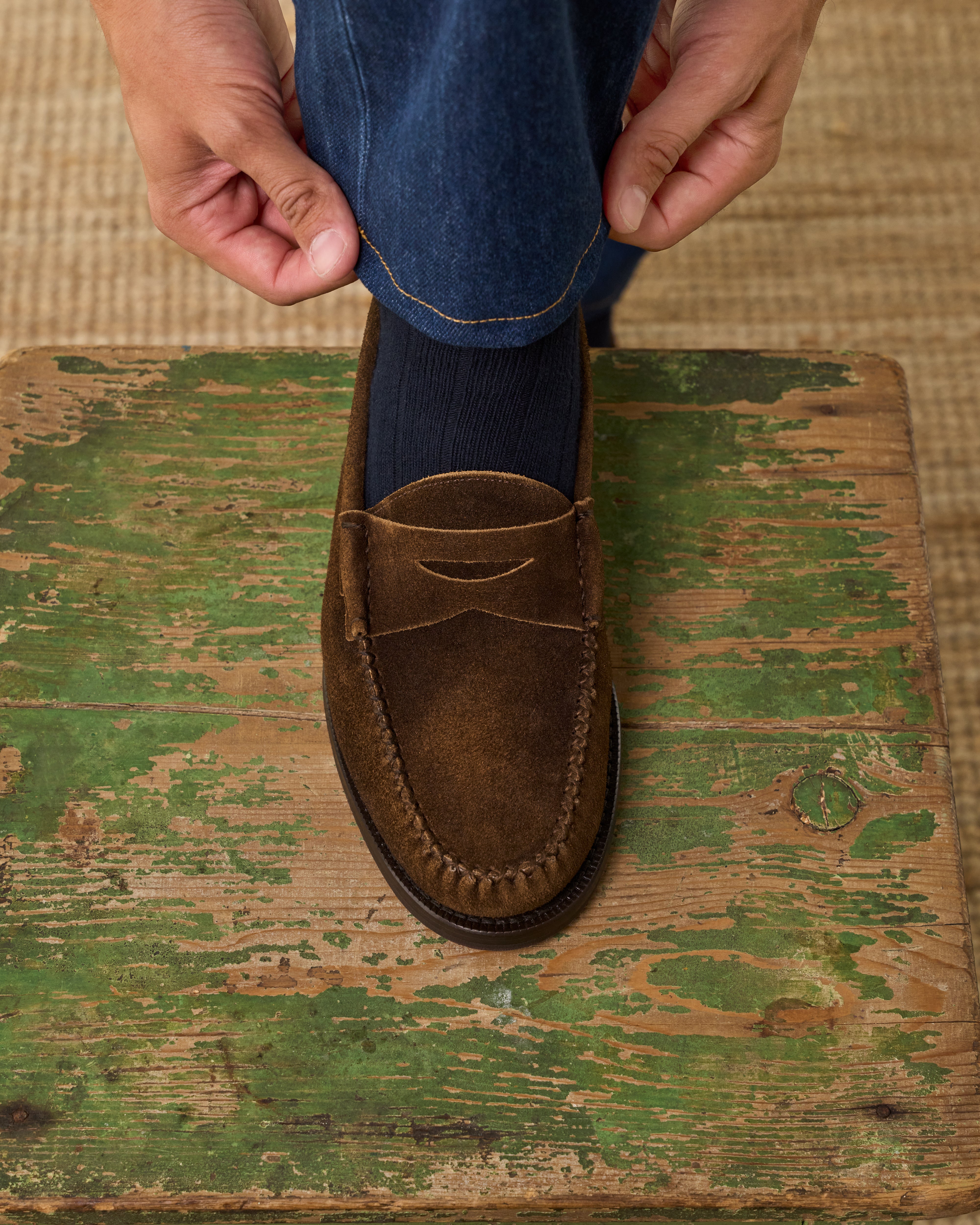 Vintage Casbia (Rare) Moccasin’s (Italian Suede) Shoes 80s Brown Leather Suede Shoes | Preppy Lace up Loafers  main image 2
