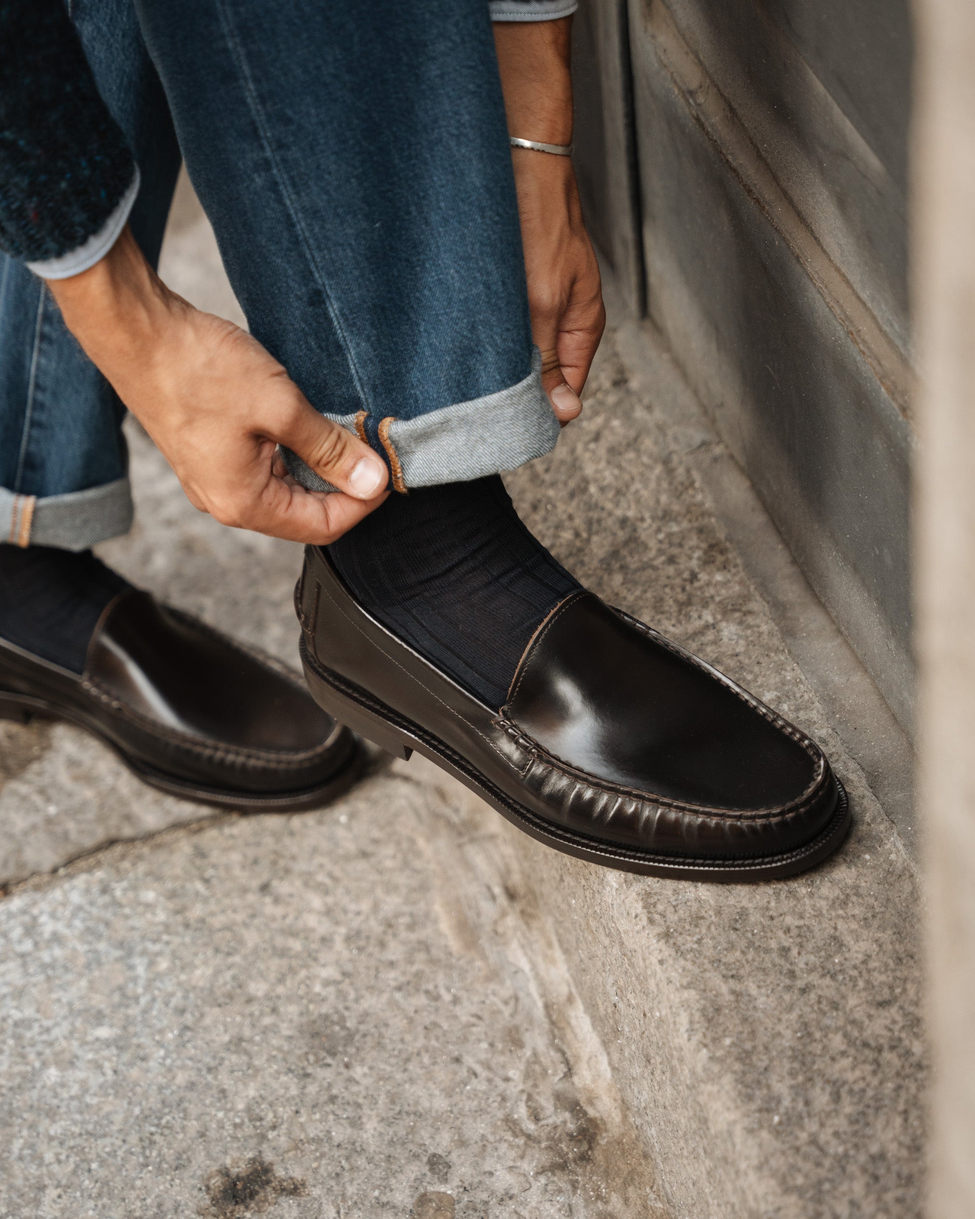 Velasca Milano Dark Brown Leather Loafers Men\'s Size 9 US / 42 Shoes Slip On Velasca | Dark brown leather classic loafers. Made in Italy main image 2